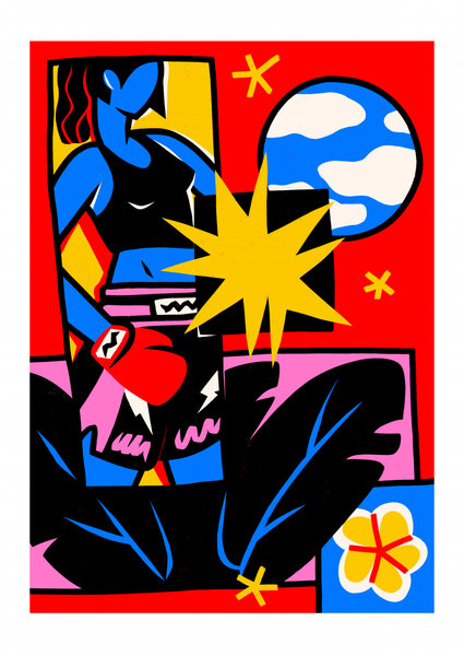 Vibrant Boxing Woman
