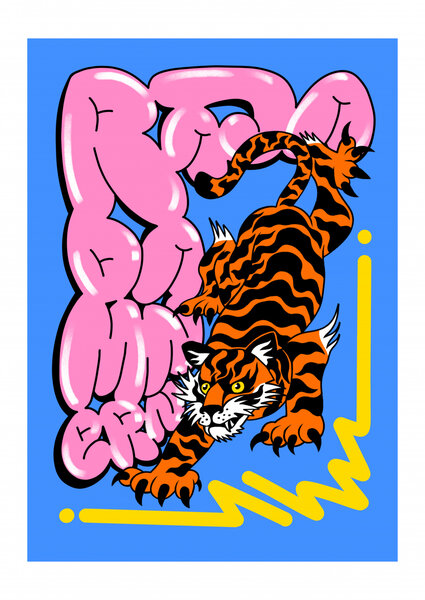 Dynamic Tiger Pop Art