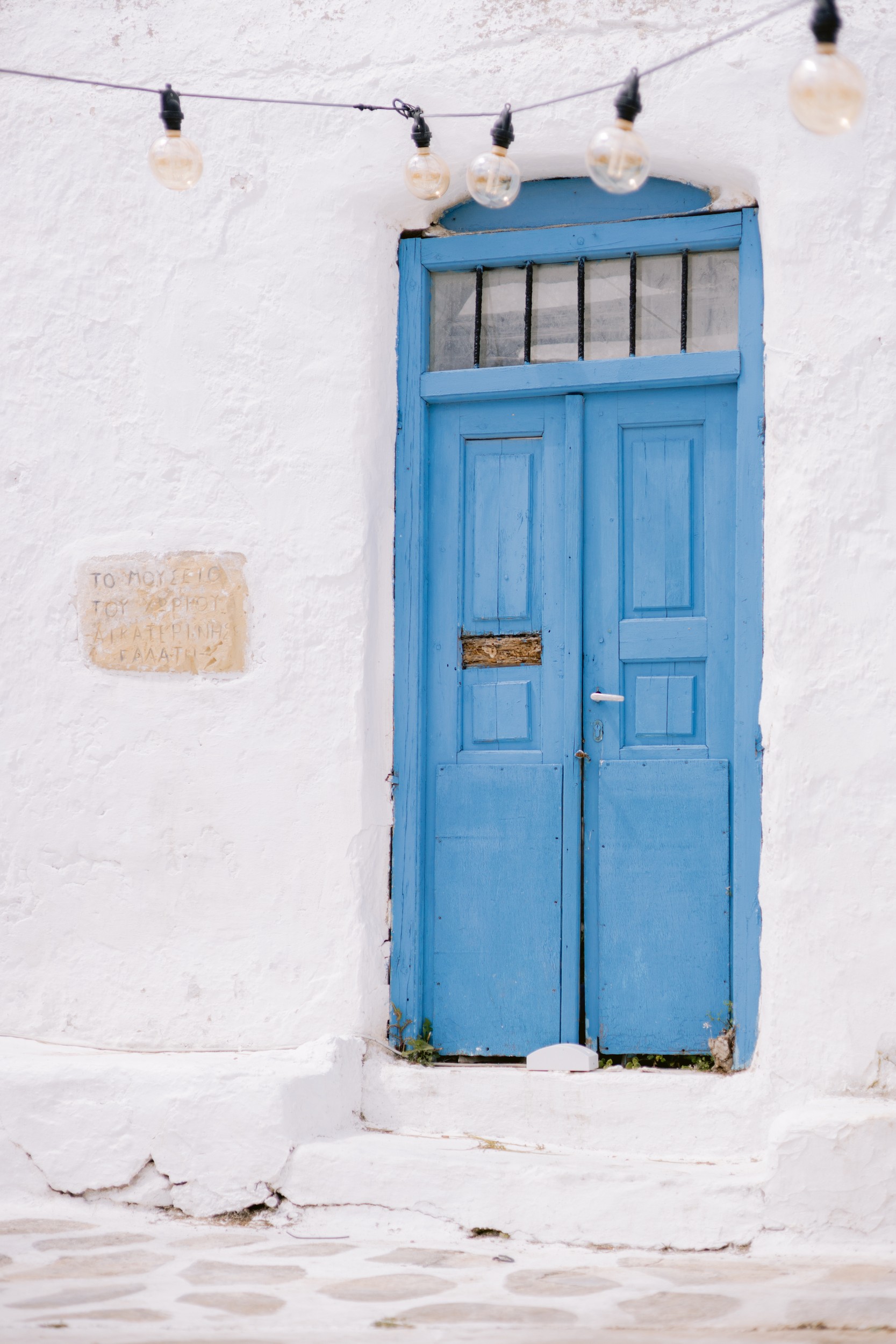 Greek Island Blue Door by HelloHappylife — canvas wall art