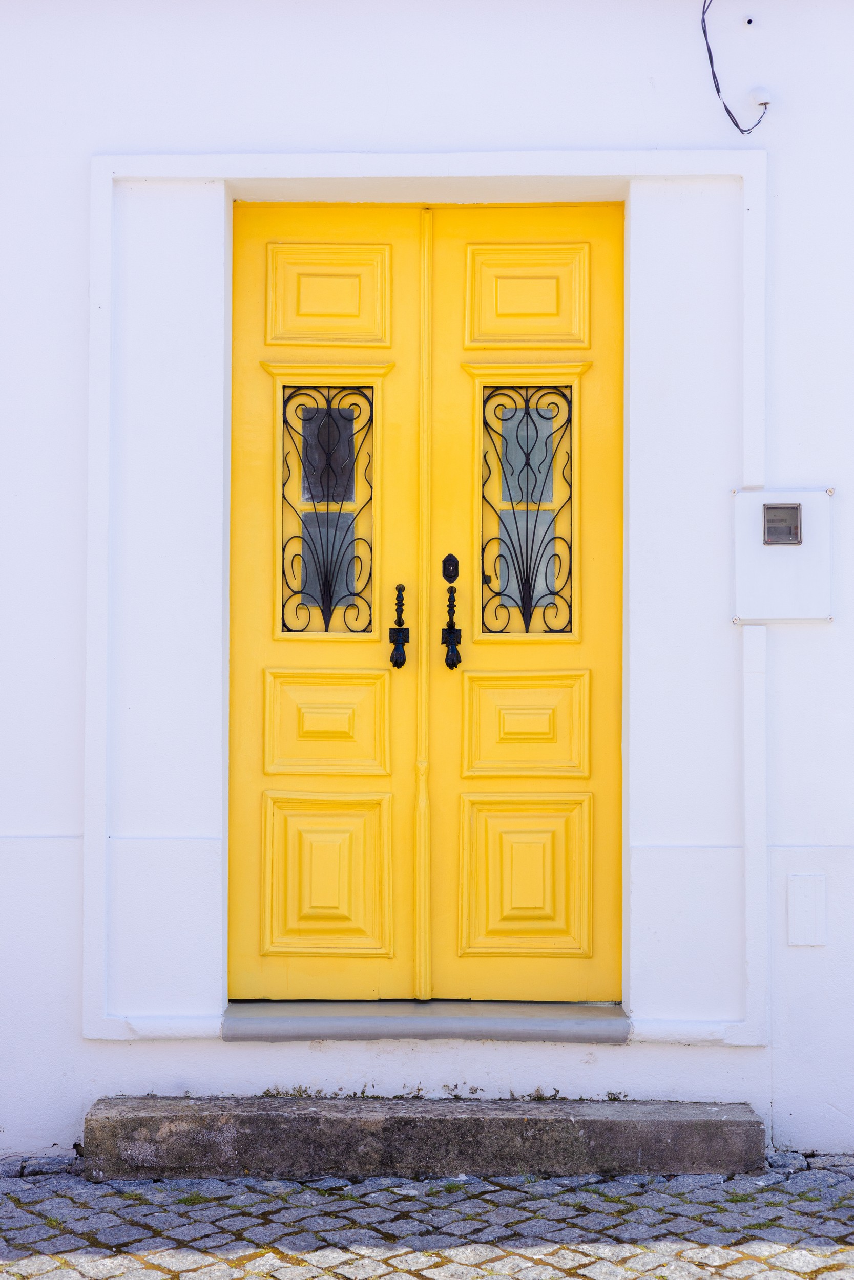 Bright Yellow Door by HelloHappylife — canvas wall art