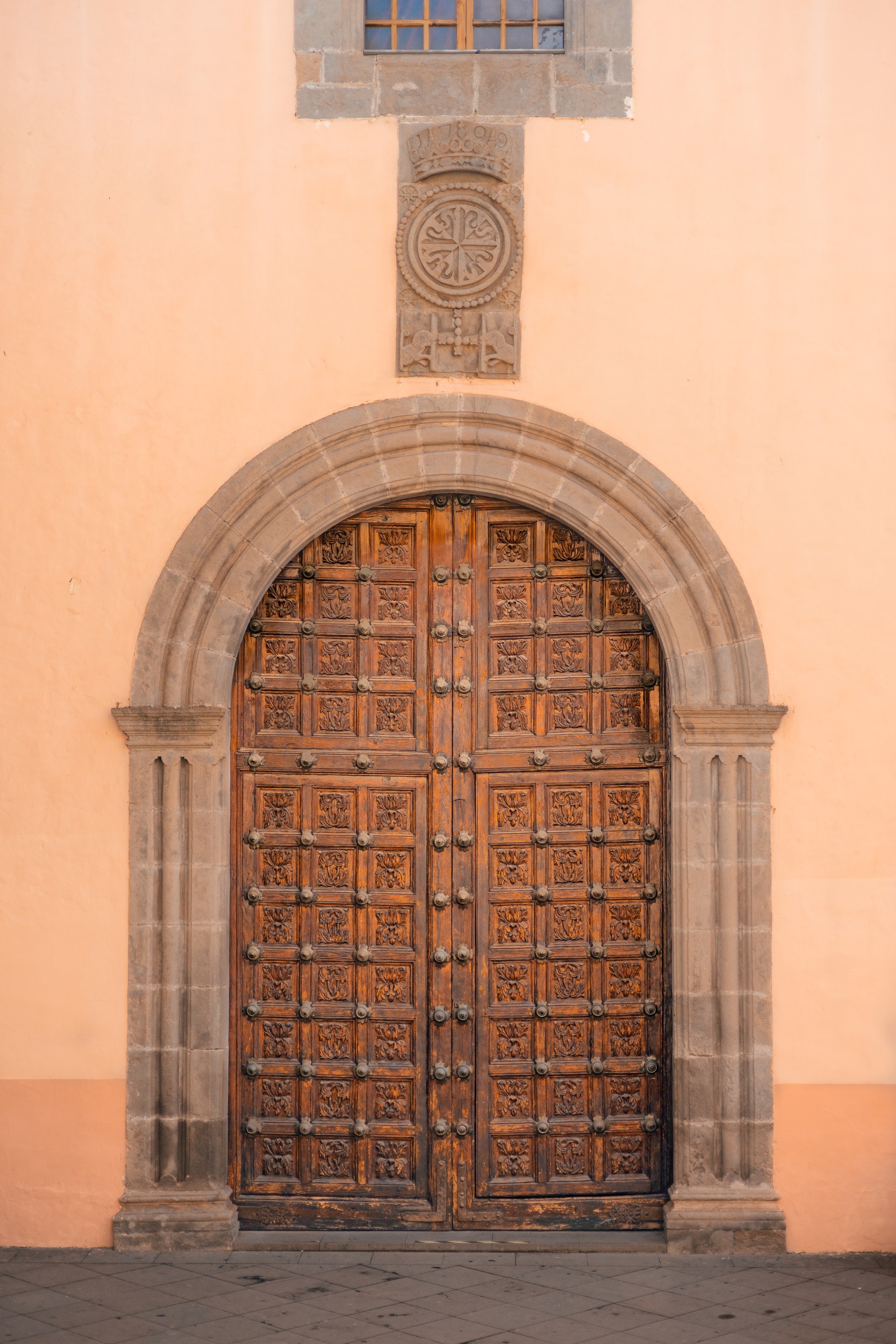 Ornate Wooden Archway Door by HelloHappylife — canvas wall art