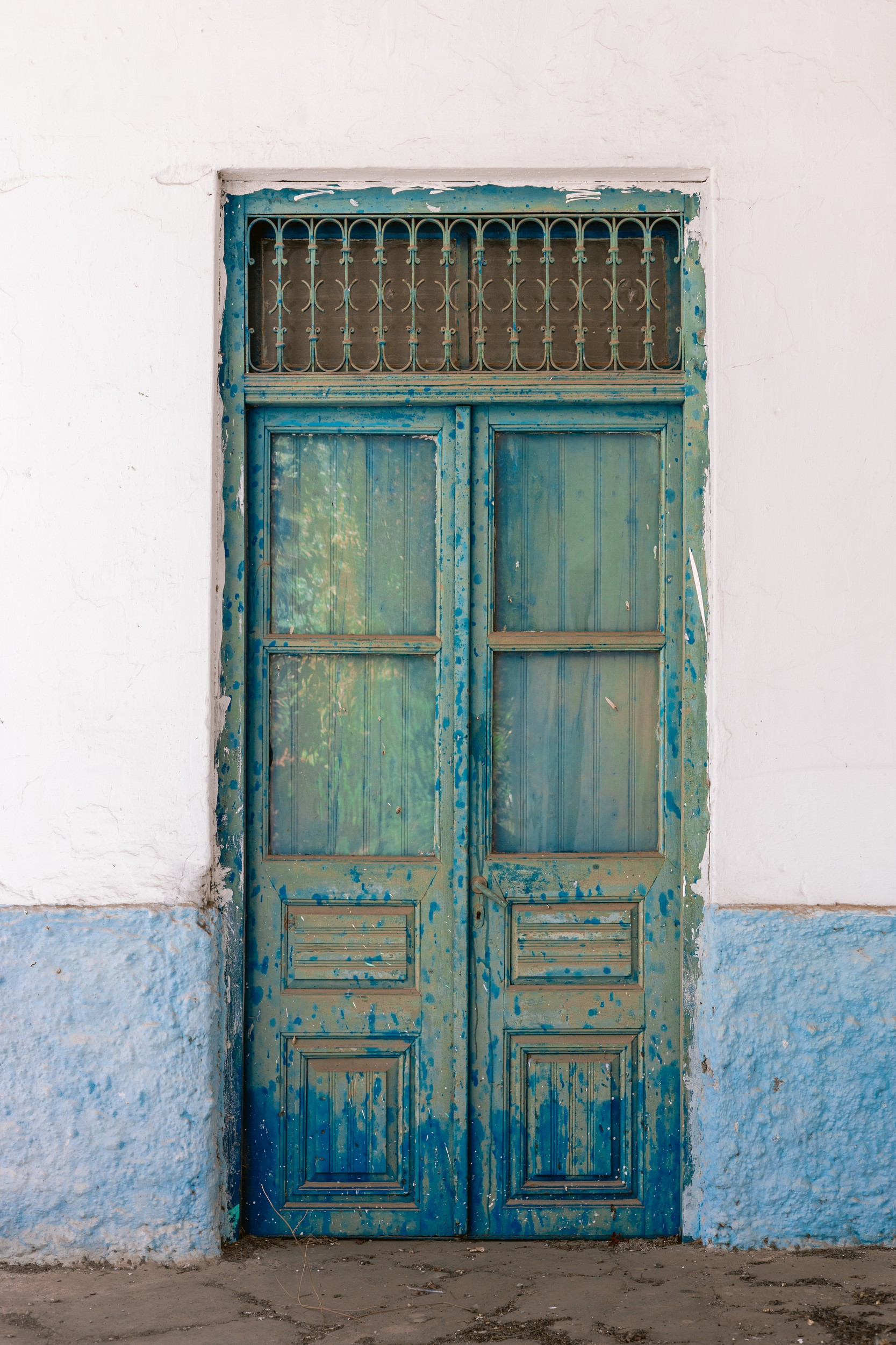 Weathered Blue Door by HelloHappylife — canvas wall art
