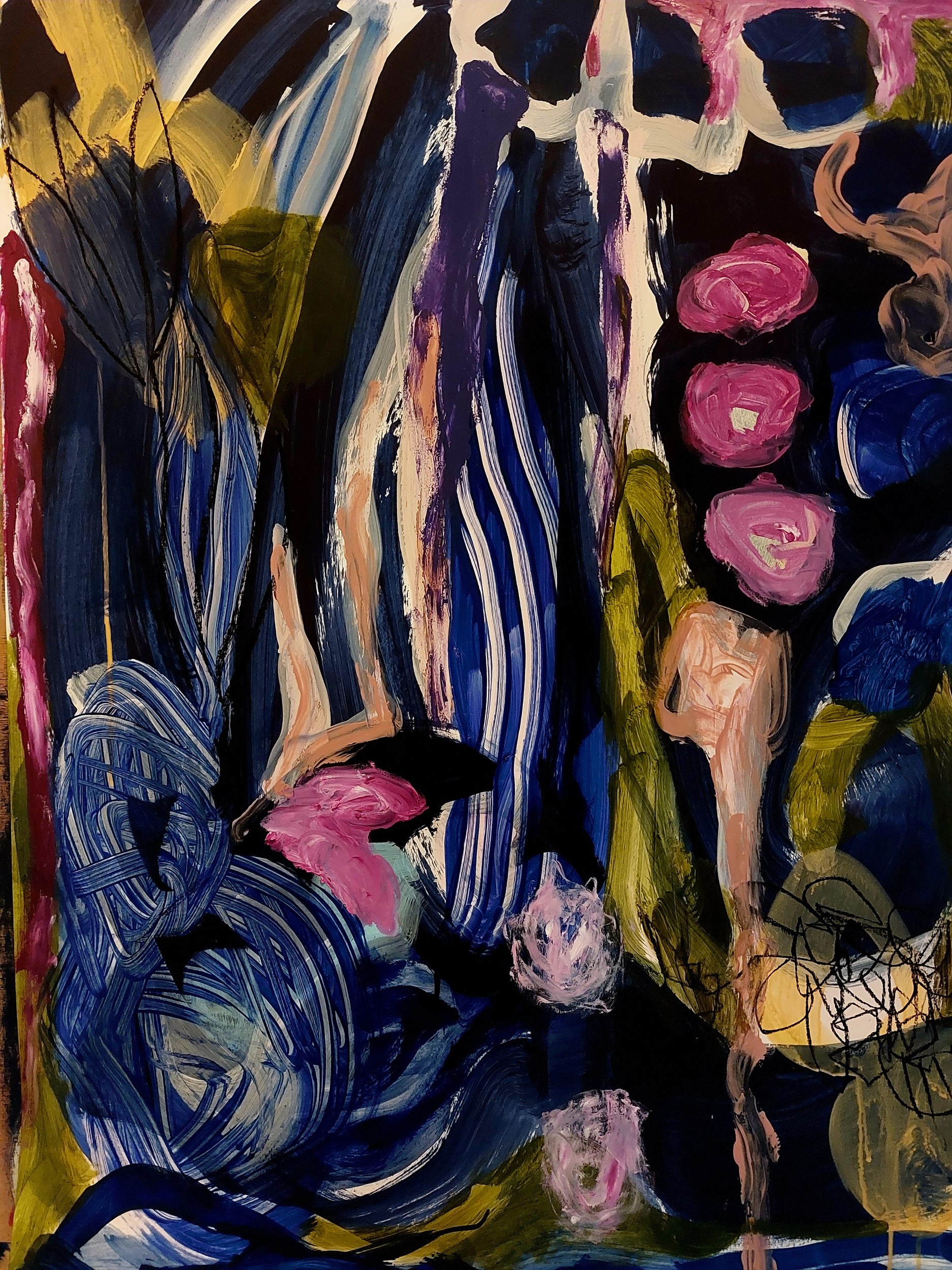 Vibrant Abstract Flow by Monika Riethmueller — canvas wall art