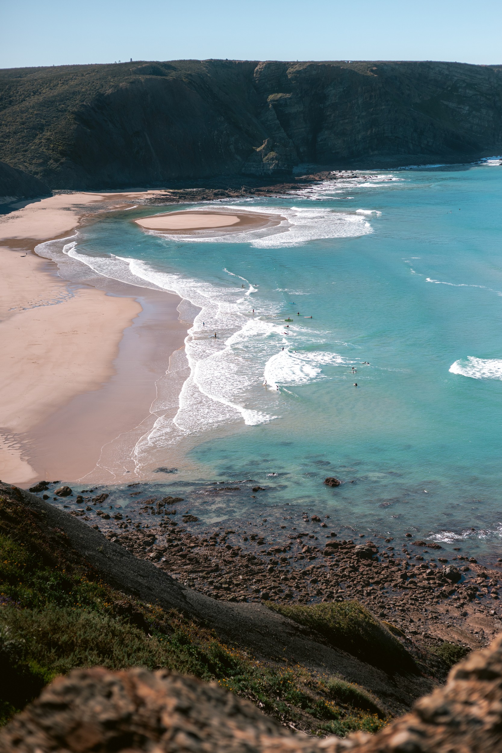 Coastal Surfing Beach by HelloHappylife — canvas wall art