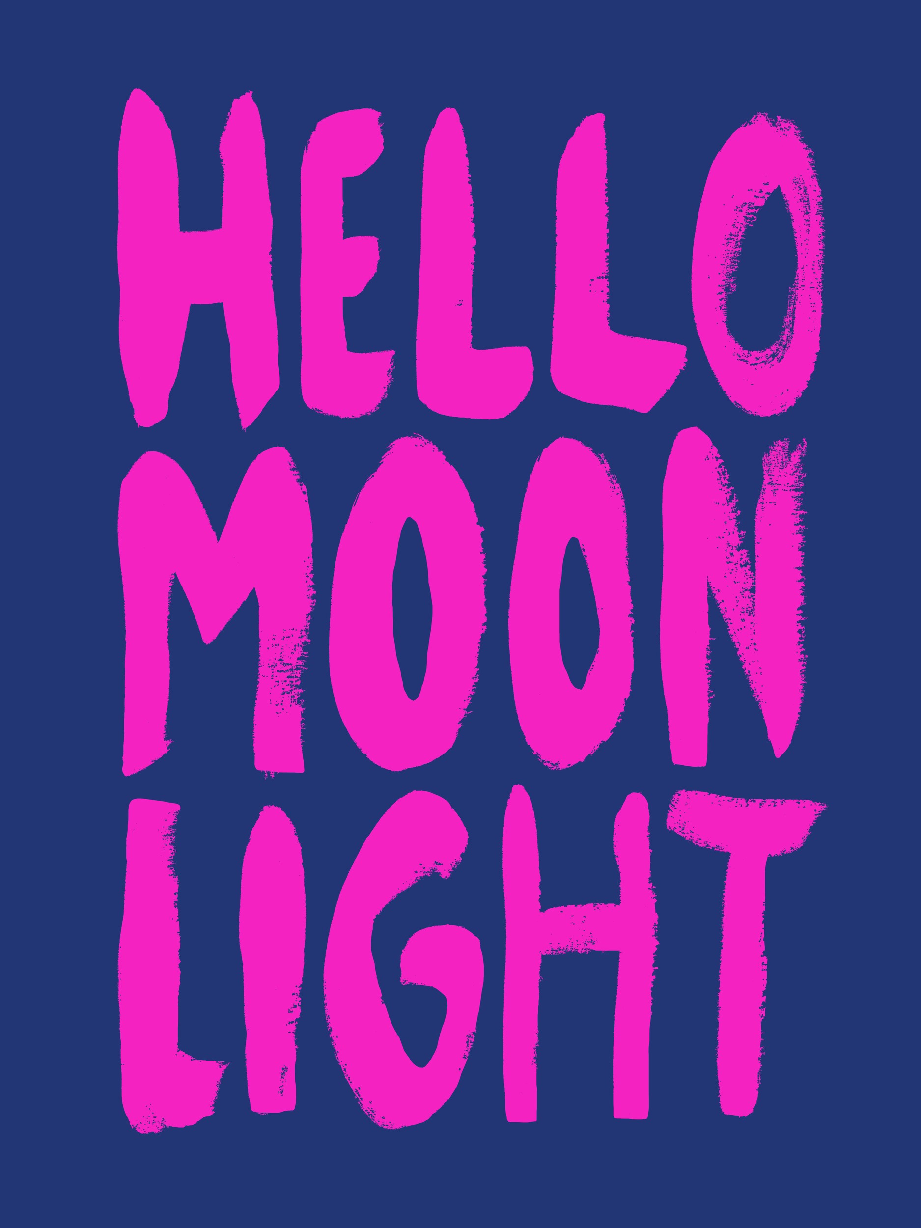 Hello Moonlight Typography by Hello Elsbeth — canvas wall art