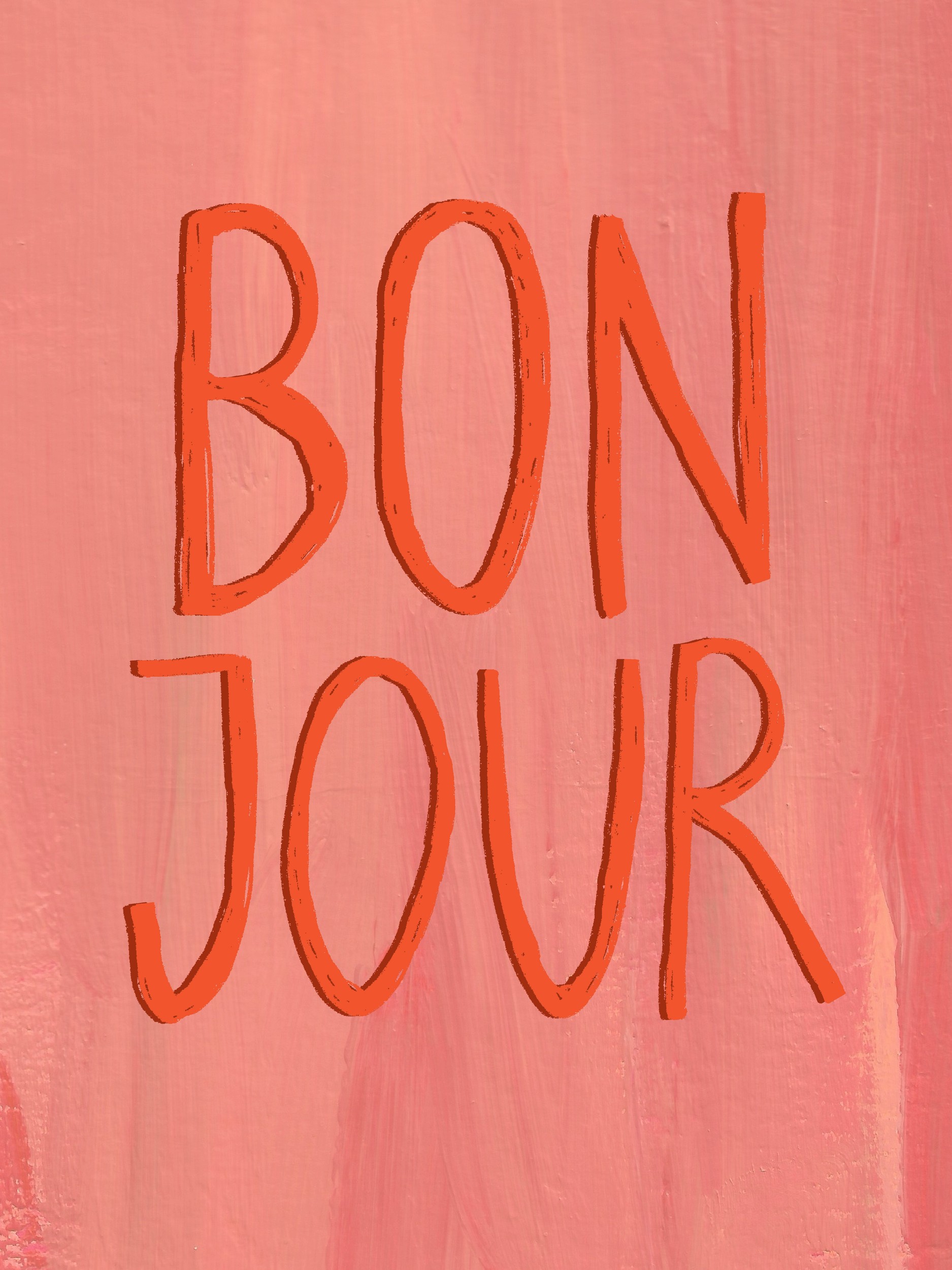 Bonjour Pink Orange by Hello Elsbeth — canvas wall art