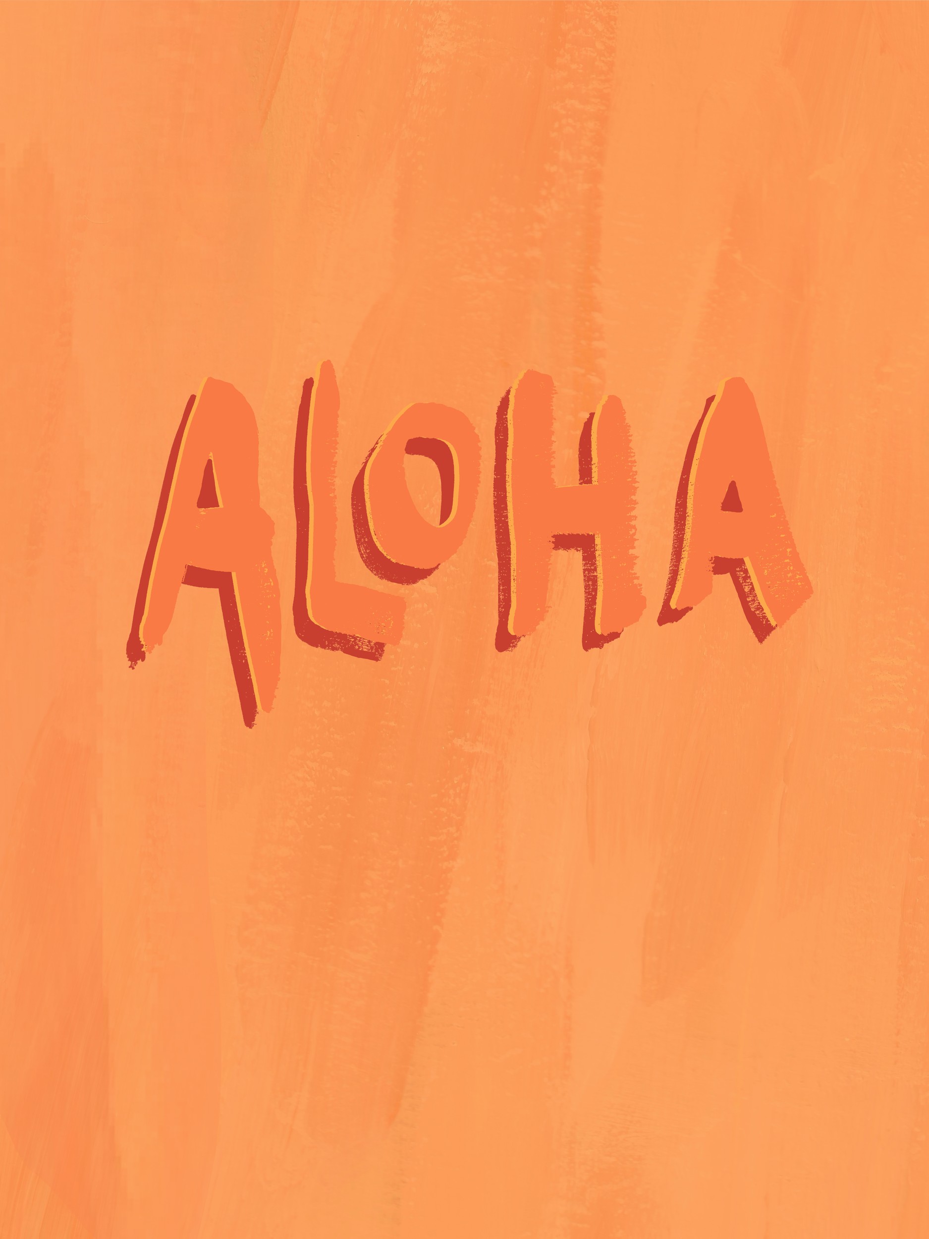 Aloha Orange Text by Hello Elsbeth — canvas wall art
