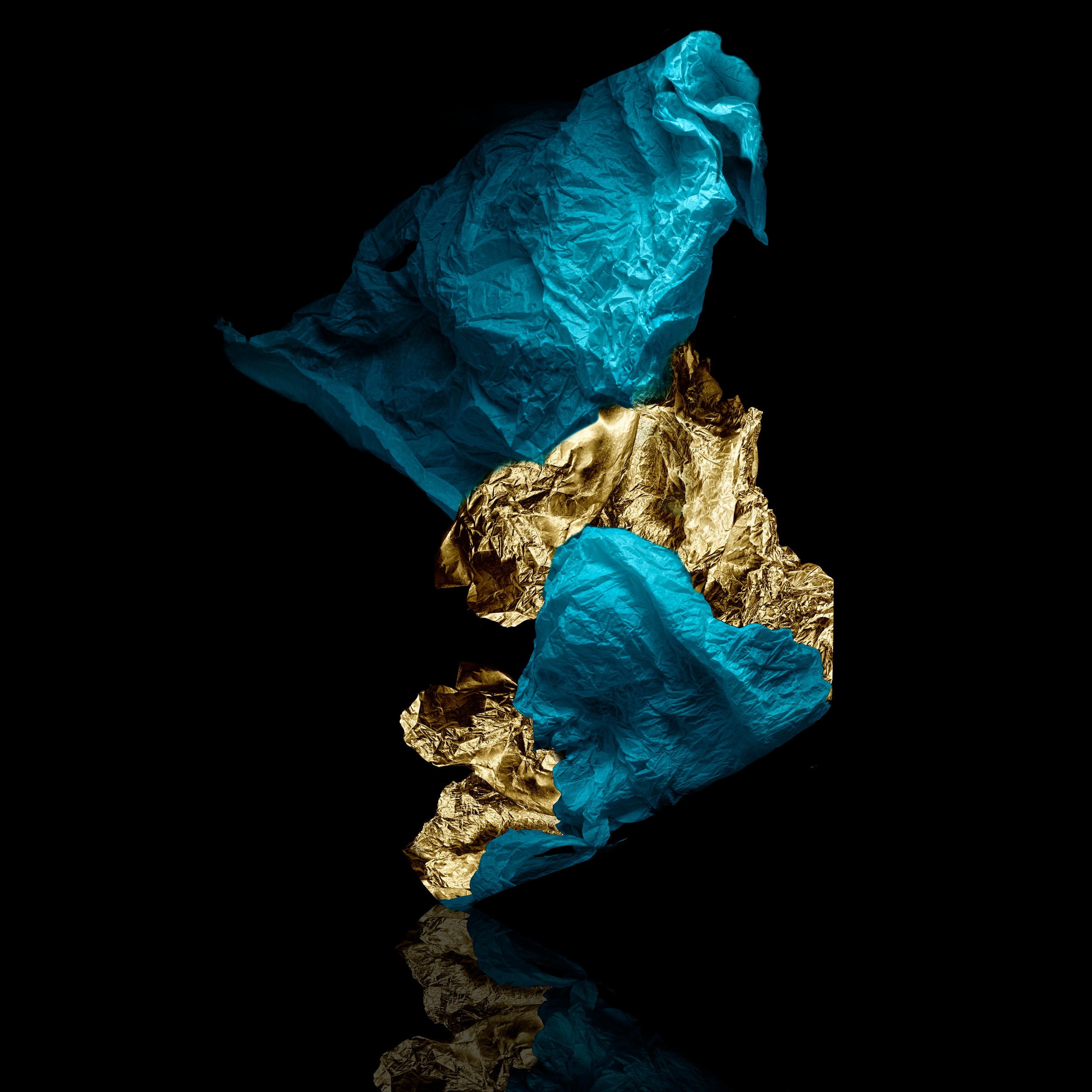 Abstract Gold Teal by Sander van Laar — canvas wall art