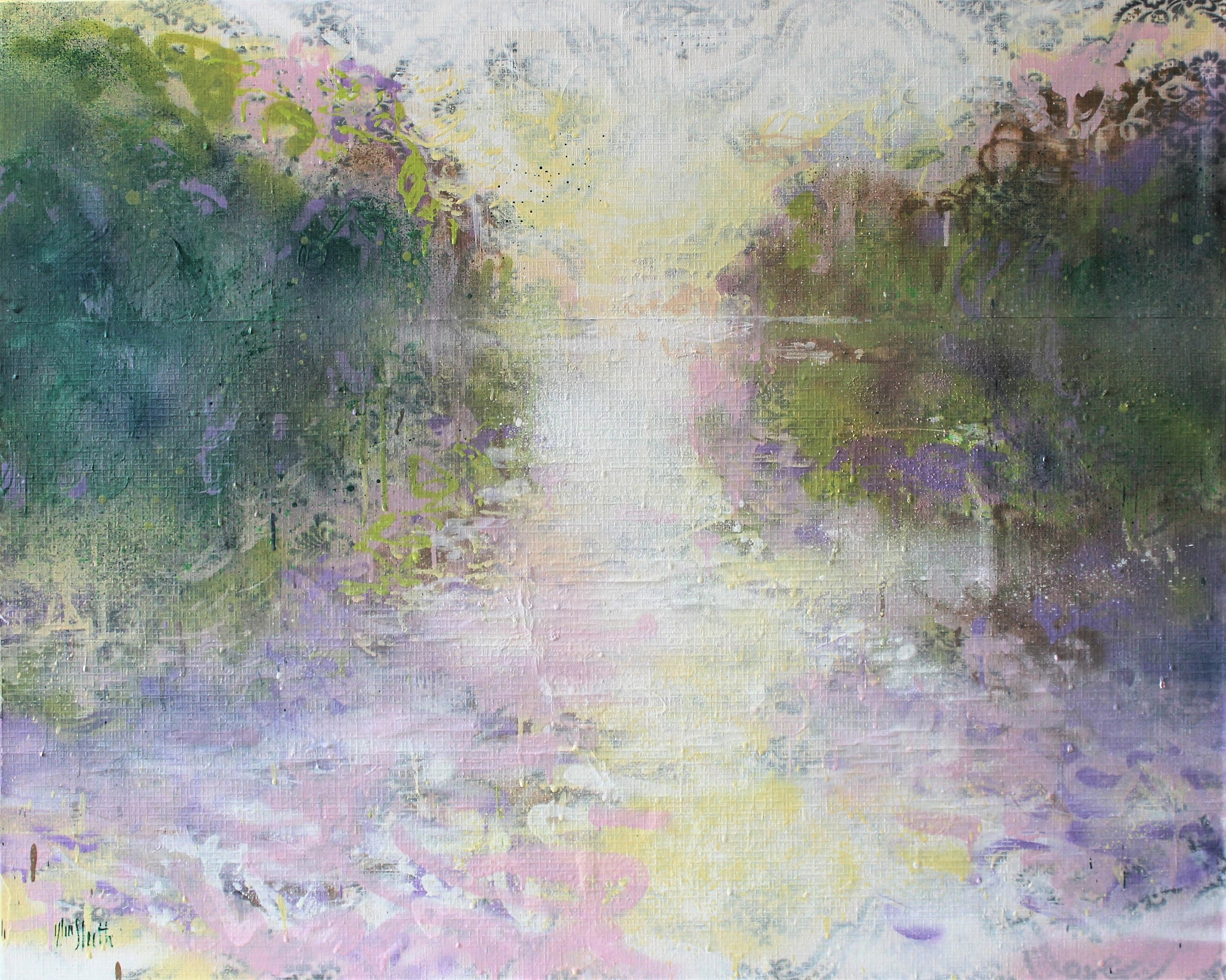 Misty River Glow by Wayne Sleeth — canvas wall art