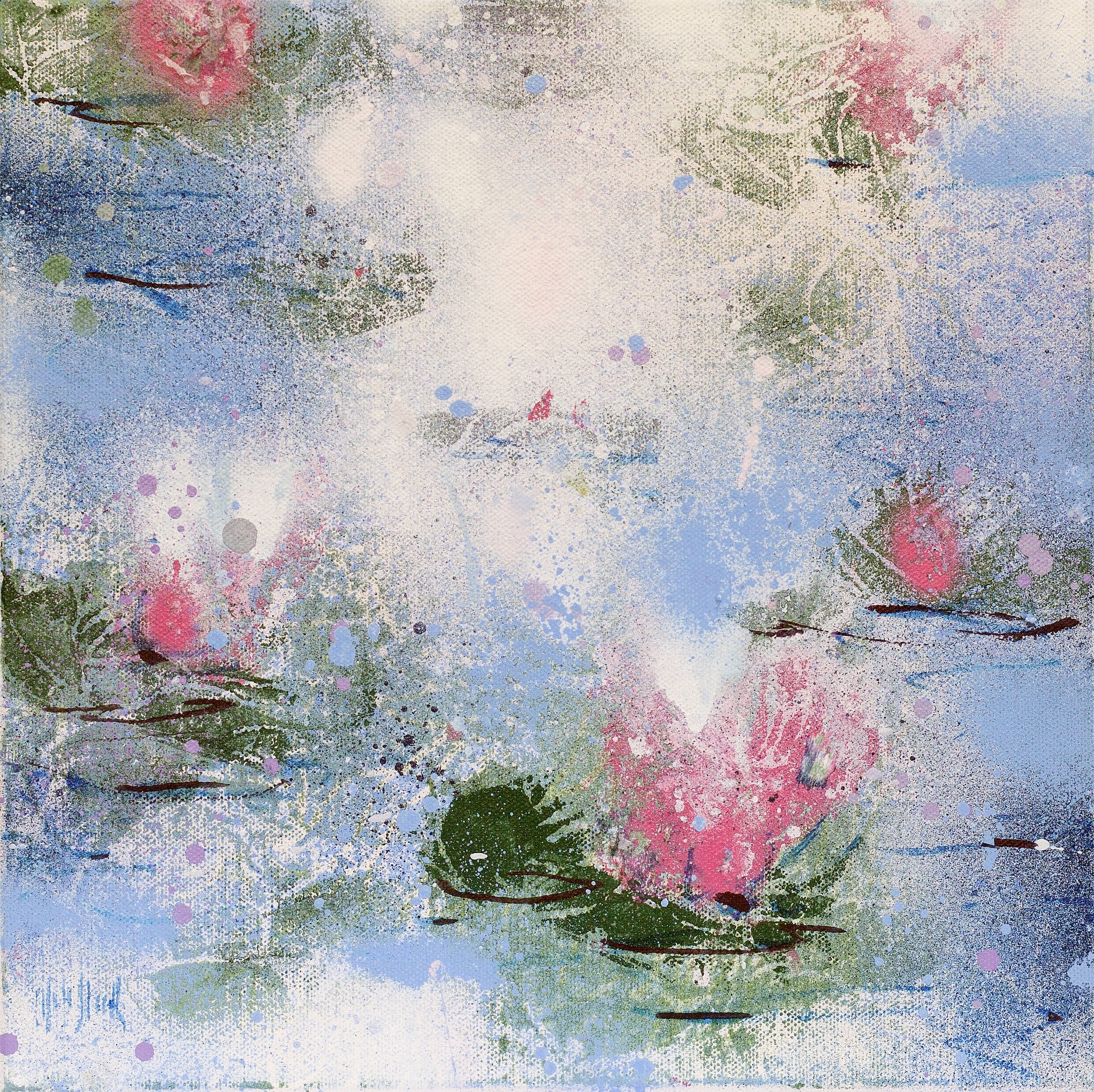 Pink Water Lilies by Wayne Sleeth — canvas wall art