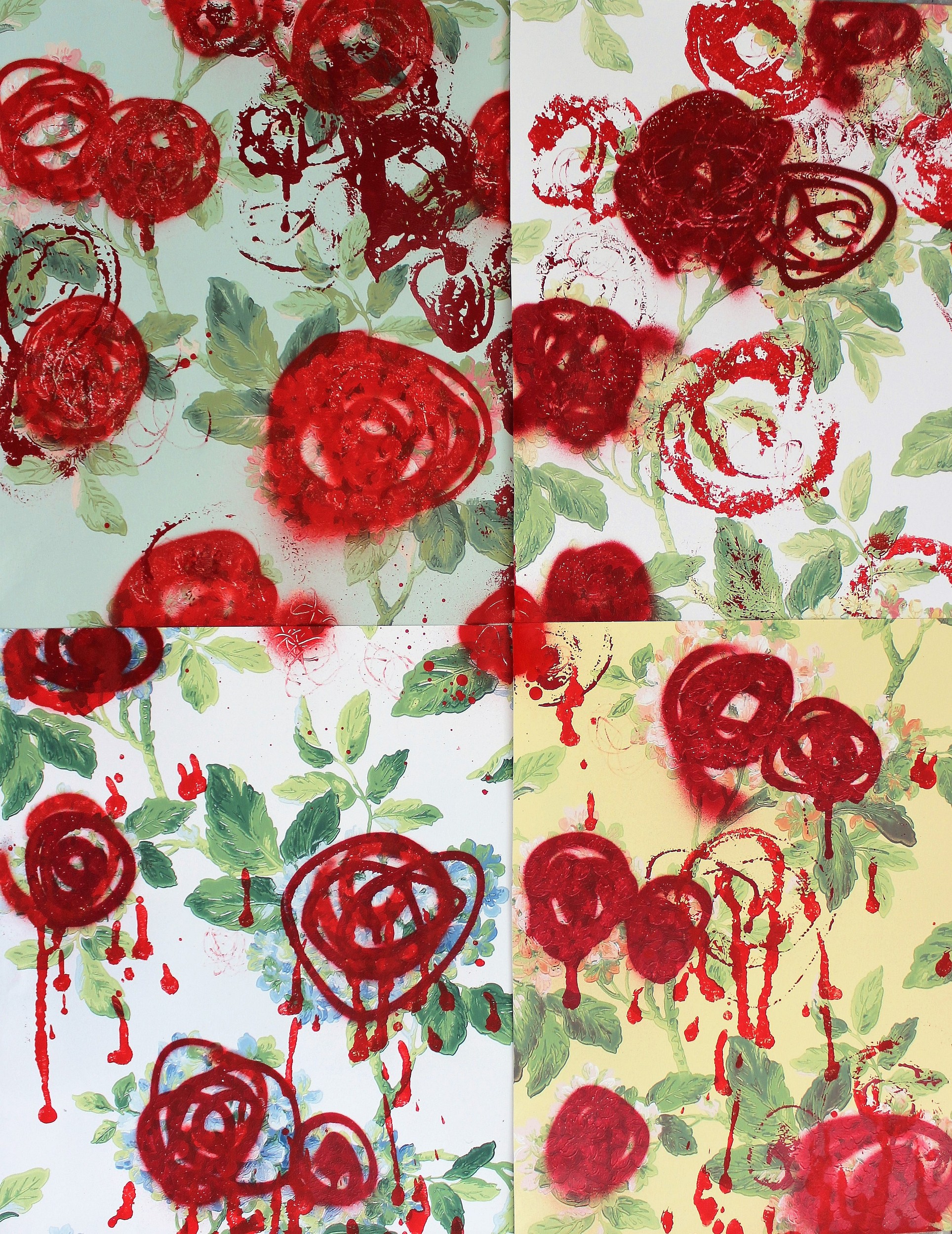 Dripping Red Roses by Wayne Sleeth — canvas wall art