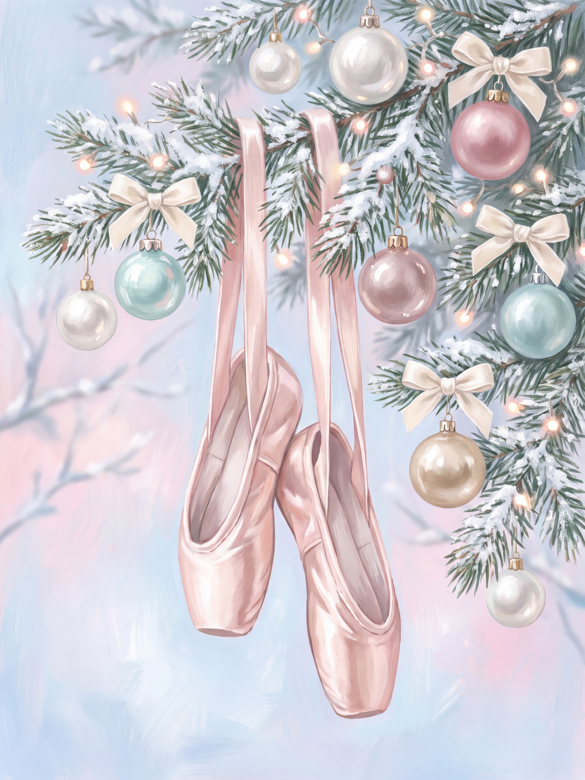 Holiday Ballet Pointe Shoes by Andreas Magnusson — canvas wall art