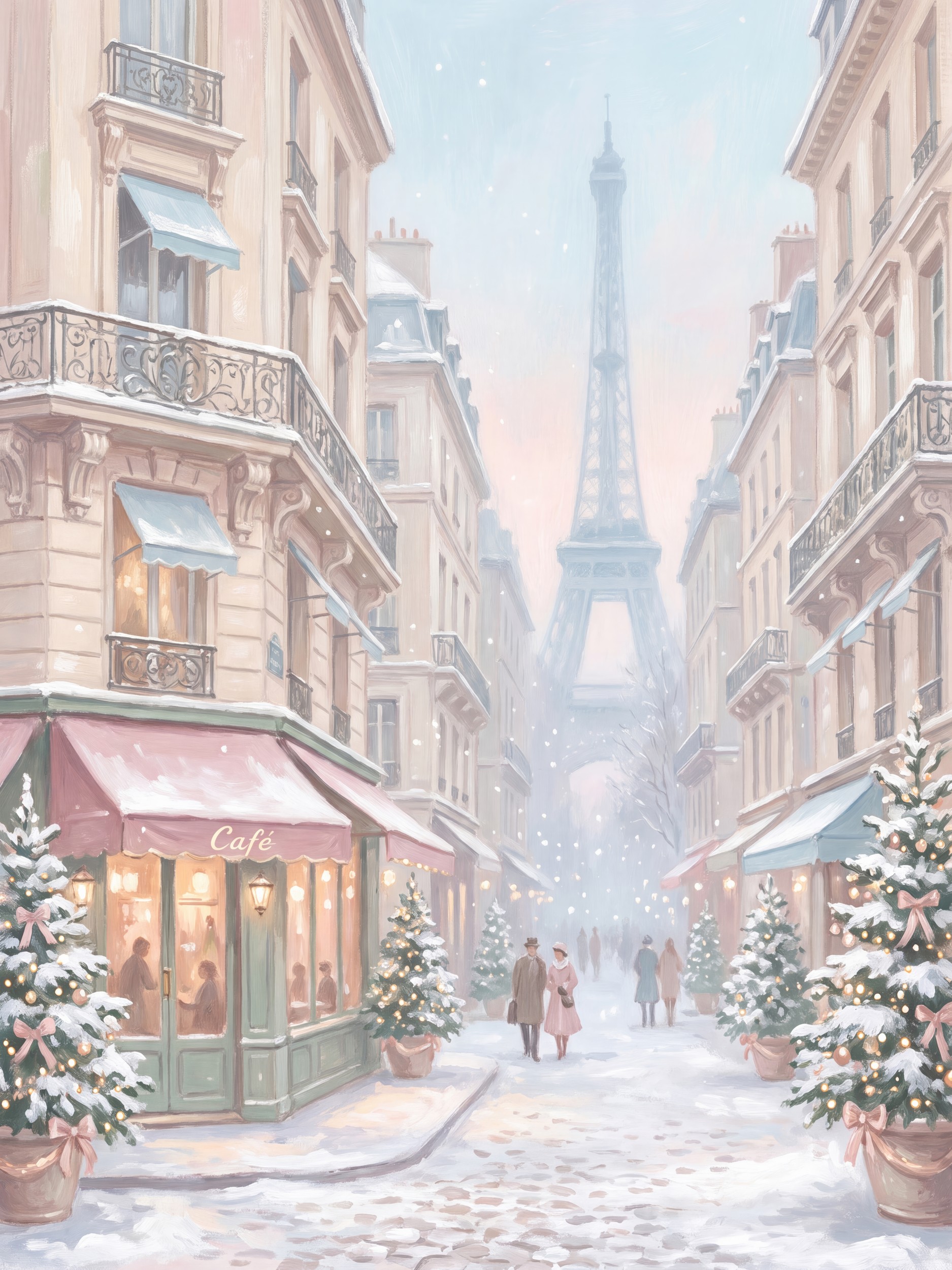 Winter Paris Cafe by Andreas Magnusson — canvas wall art