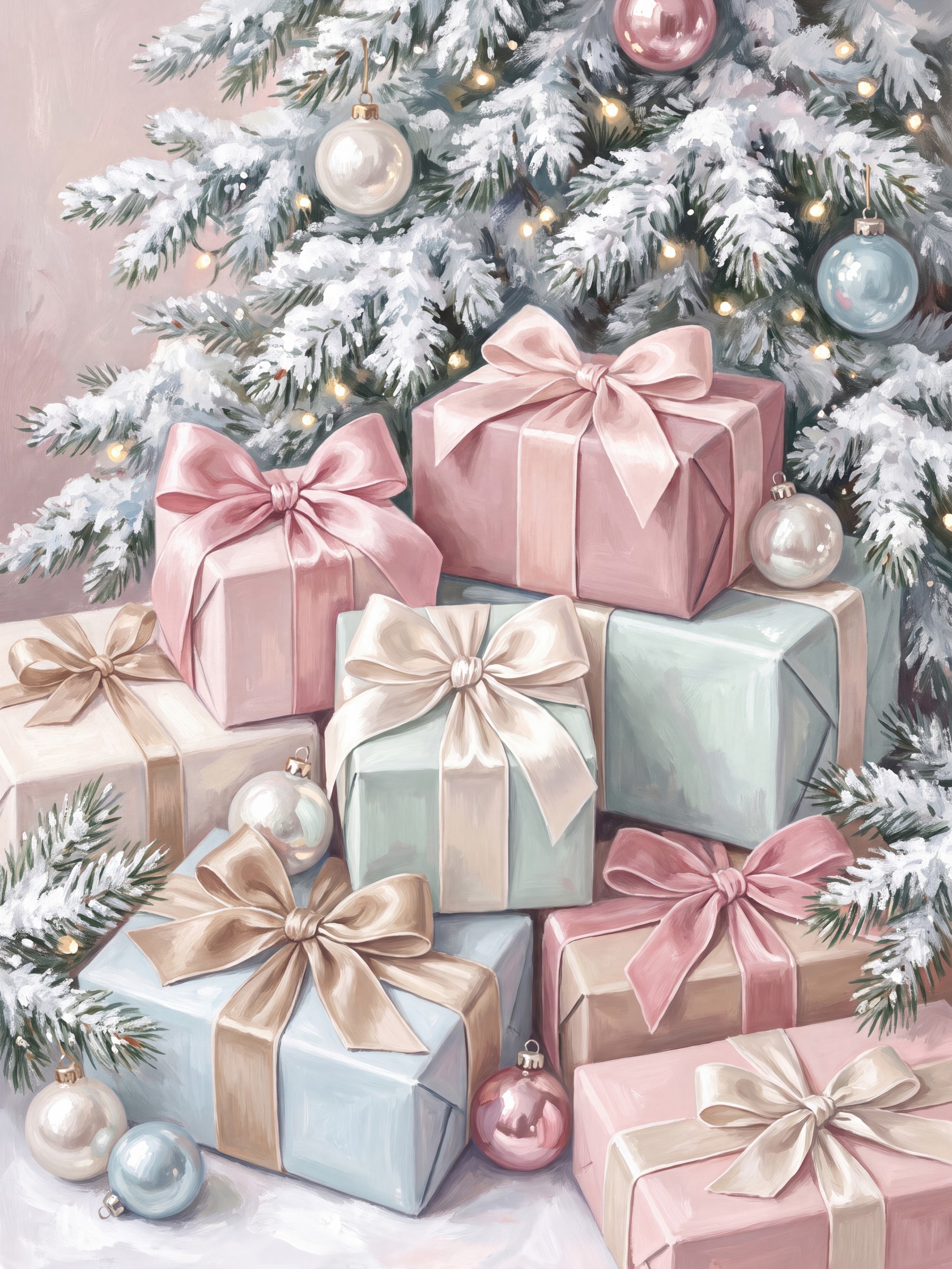Pastel Christmas Gifts by Andreas Magnusson — canvas wall art