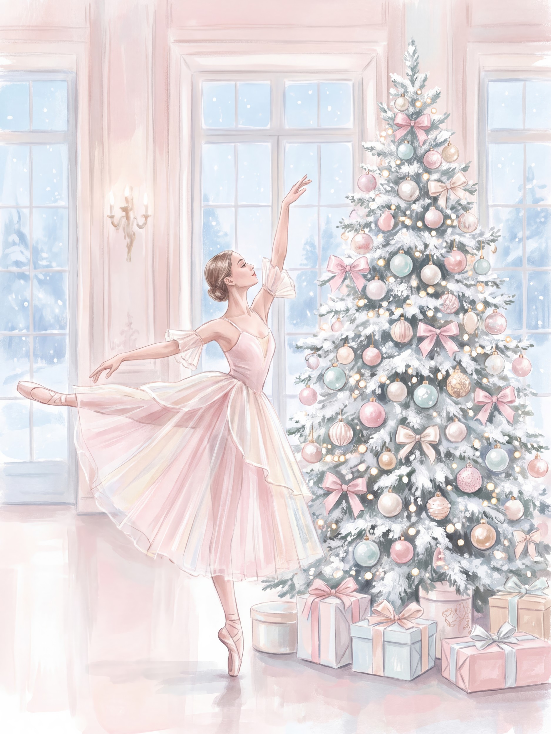 Pink Christmas Ballerina by Andreas Magnusson — canvas wall art
