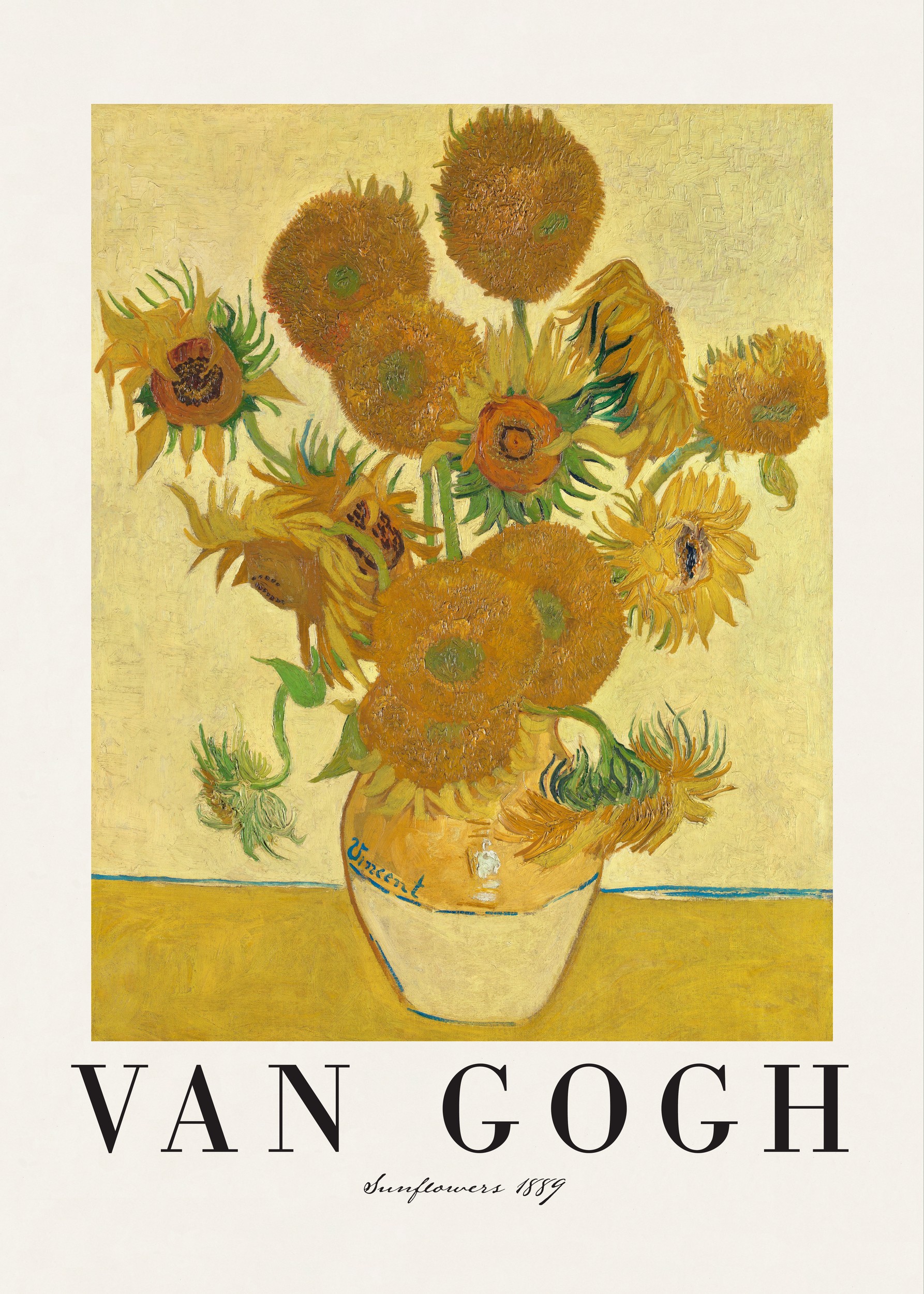 Yellow Sunflowers in Vase by Vincent Van Gogh — canvas wall art
