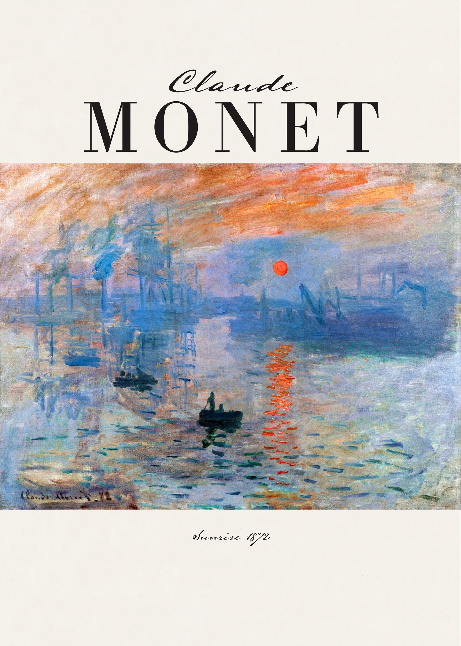 Impressionist Harbor Sunrise by Claude Monet — canvas wall art