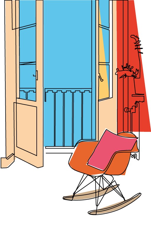 Rocking Chair Balcony View by Guillaume Laserson — canvas wall art
