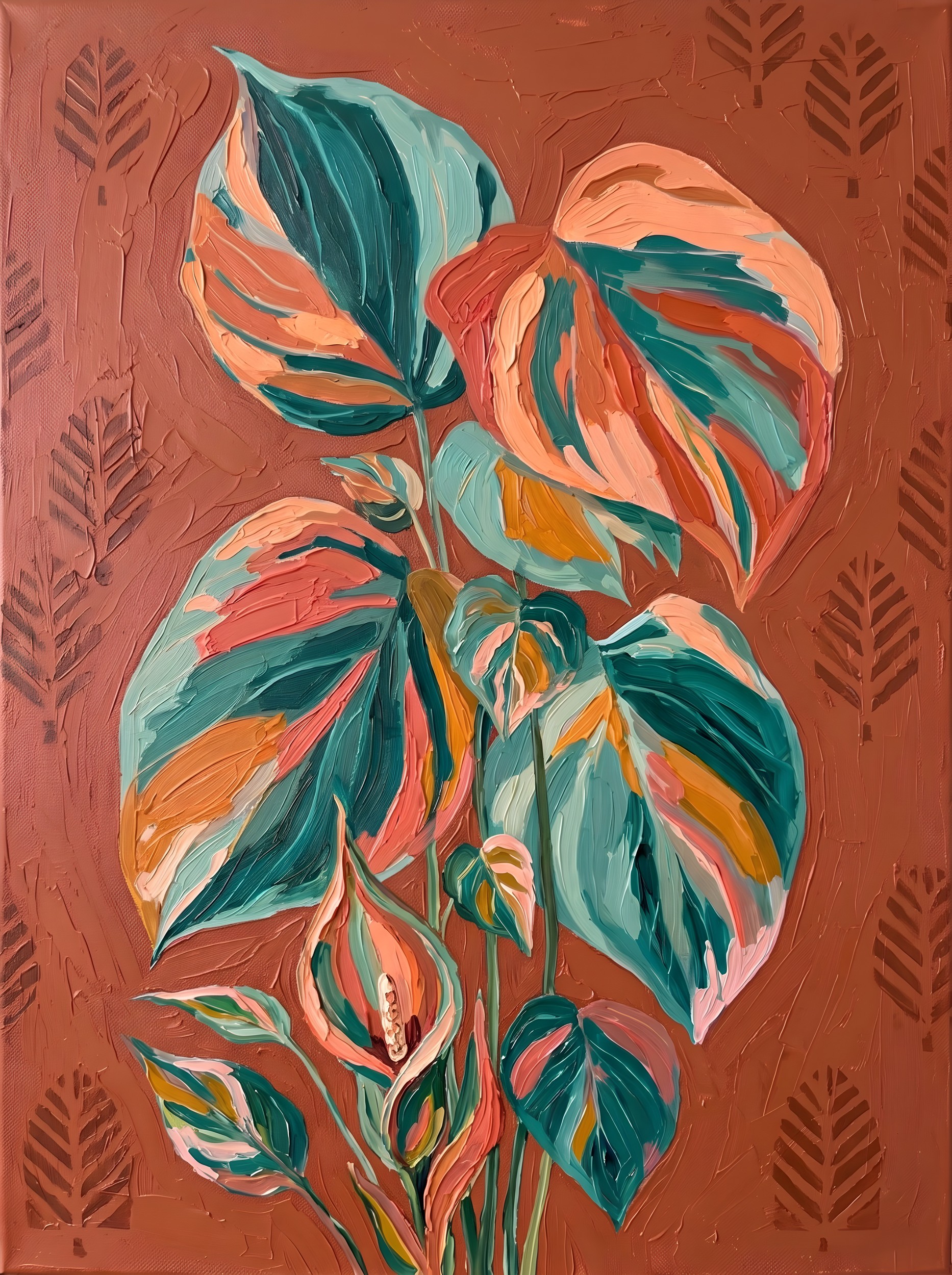 Vibrant Tropical Leaves by HUGO — canvas wall art