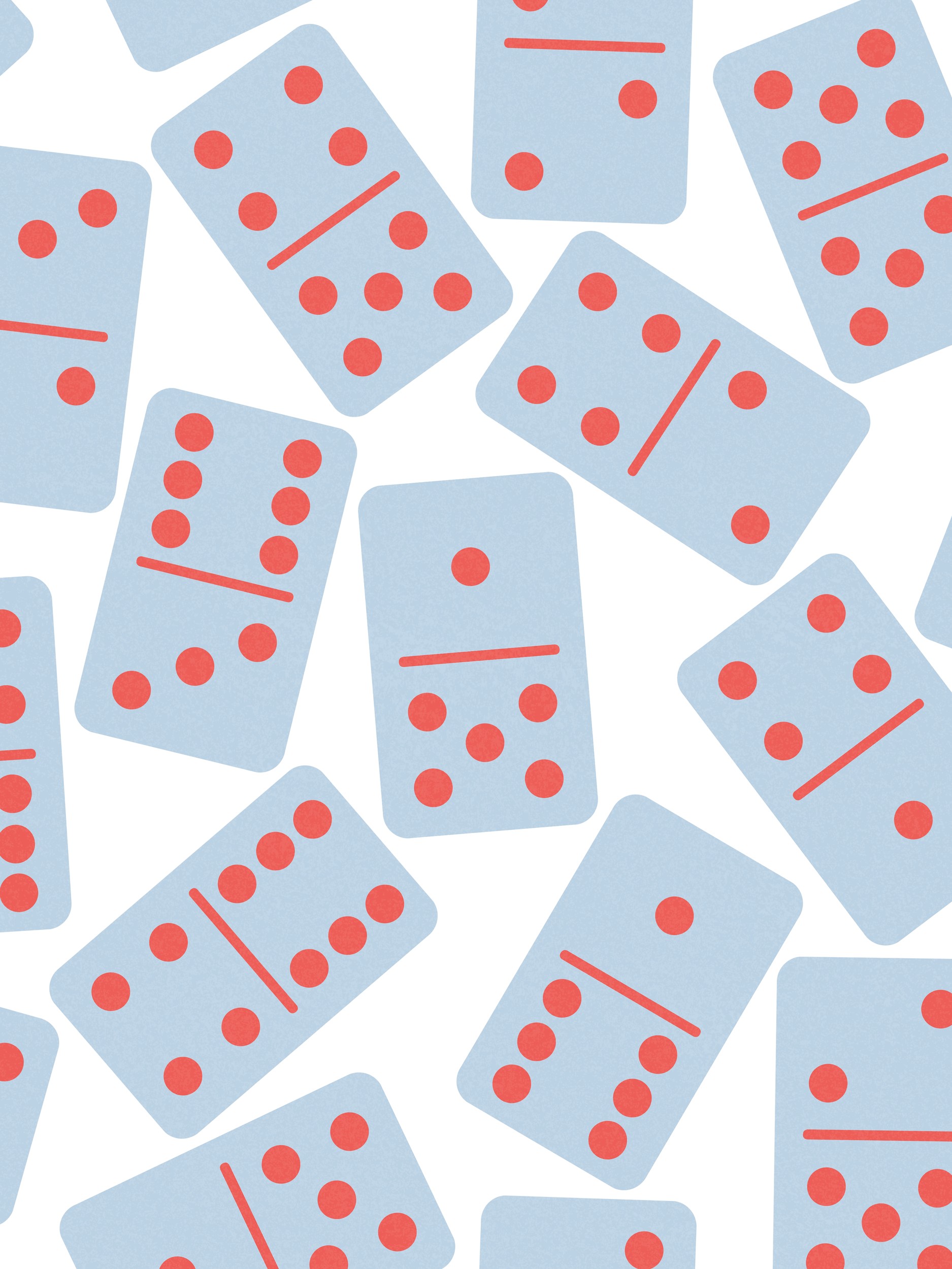 Blue Dominoes Pattern by Krisztina Jung — canvas wall art