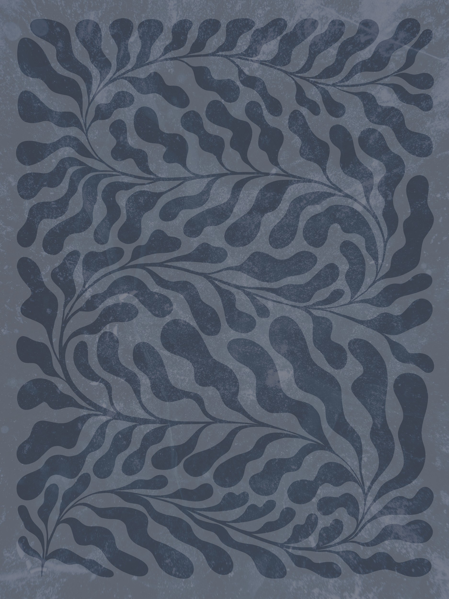 Blue Organic Leaf Pattern by Dominique Vari — canvas wall art