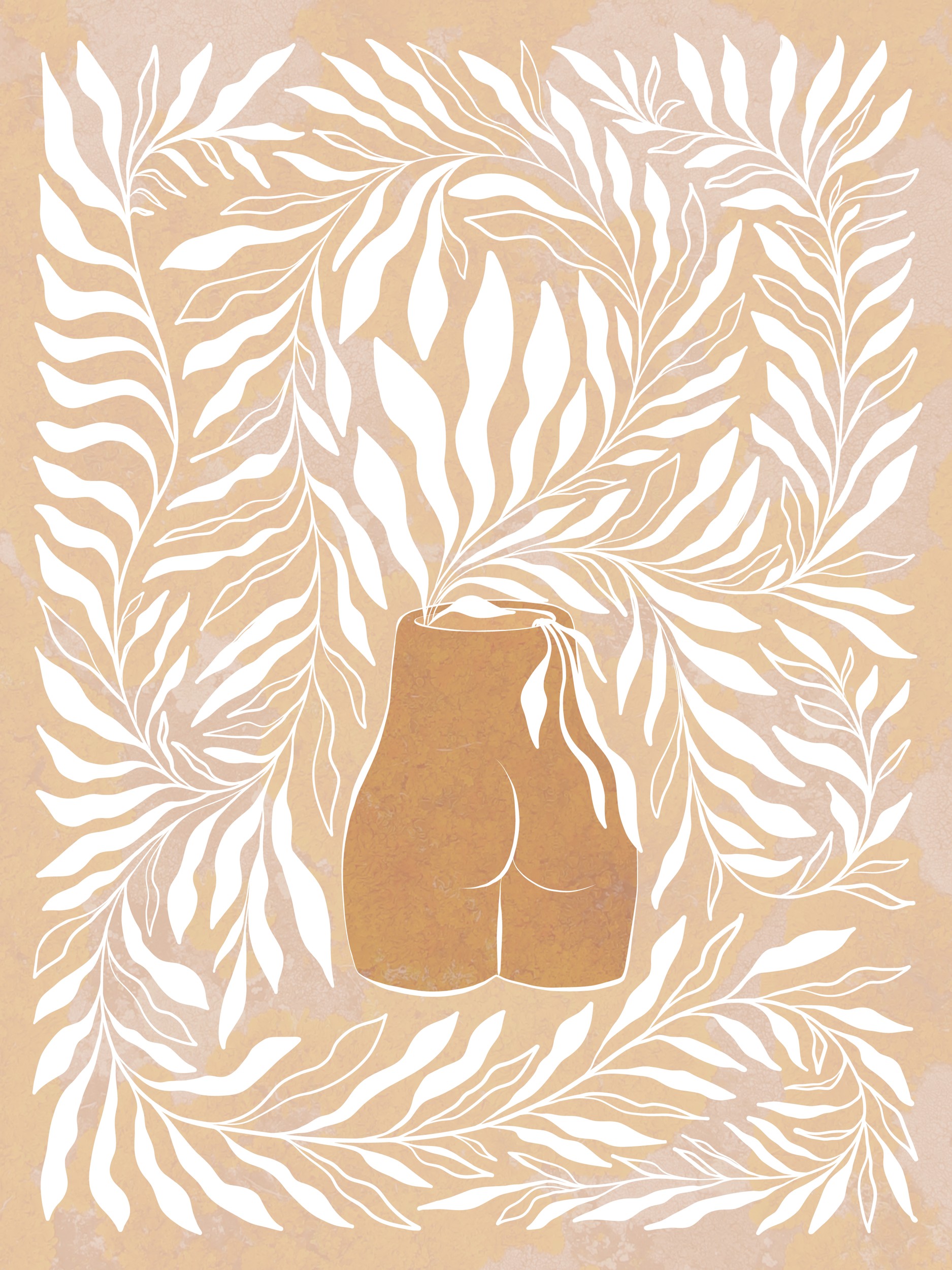 Feminine Form Leaves by Dominique Vari — canvas wall art