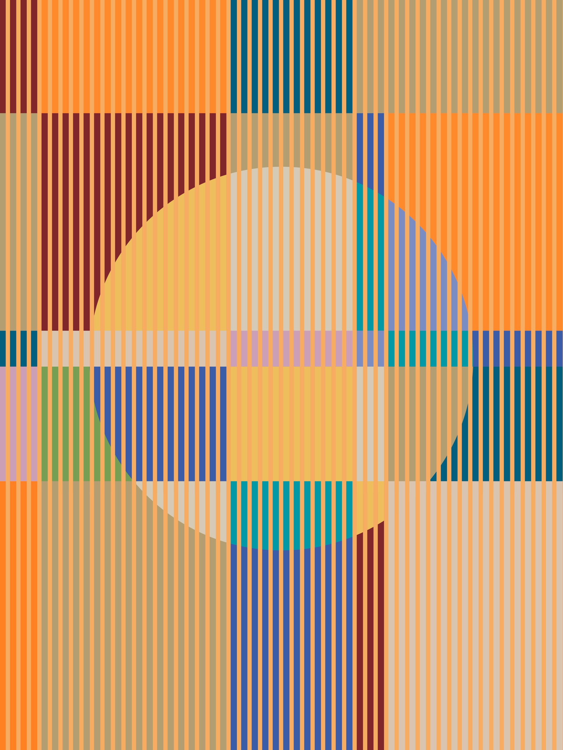 Abstract Striped Circle by Dominique Vari — canvas wall art