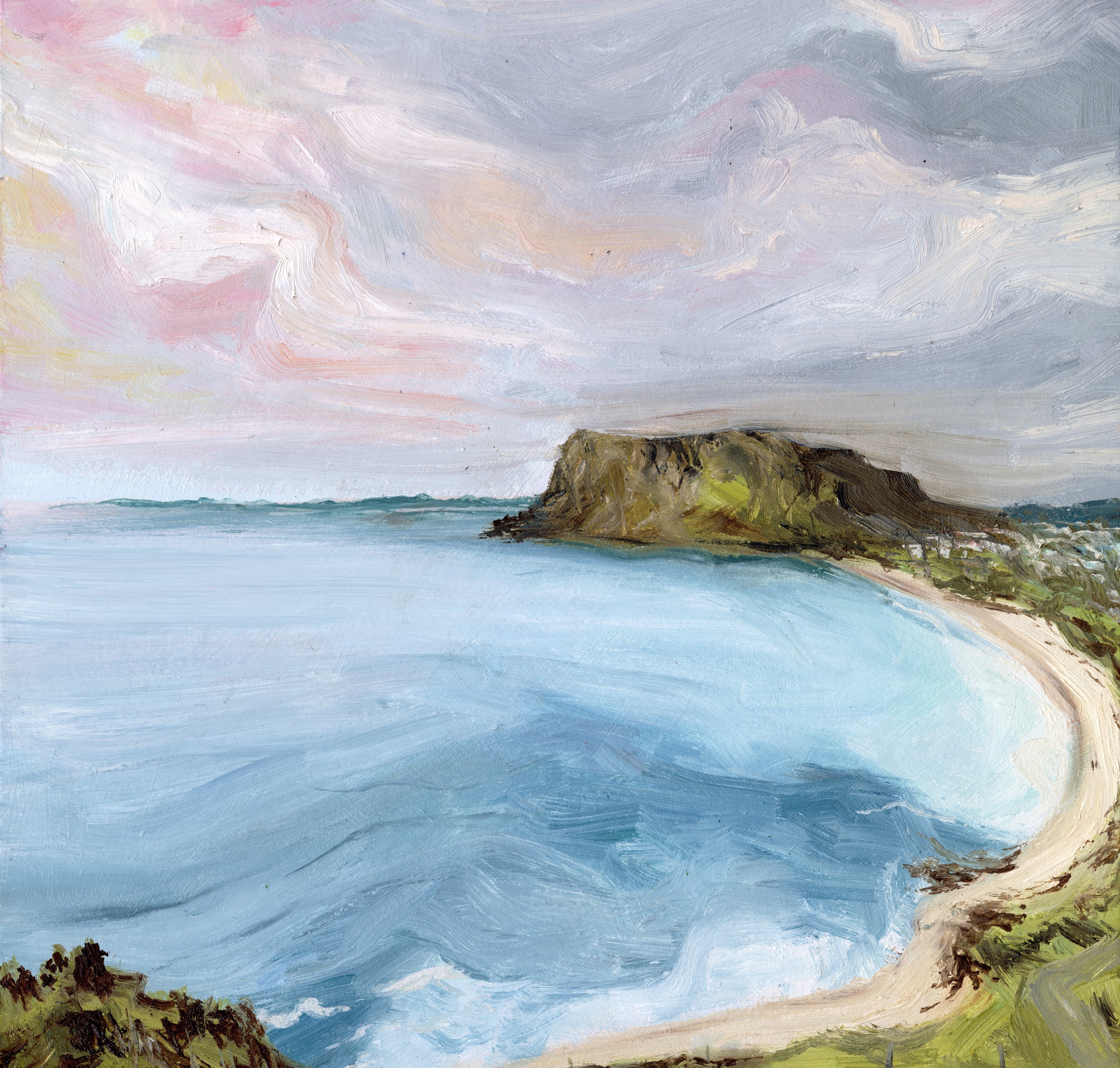 Coastal Oil Landscape Sunrise Stanley The Nut Tasmania by Tara Royle — canvas wall art