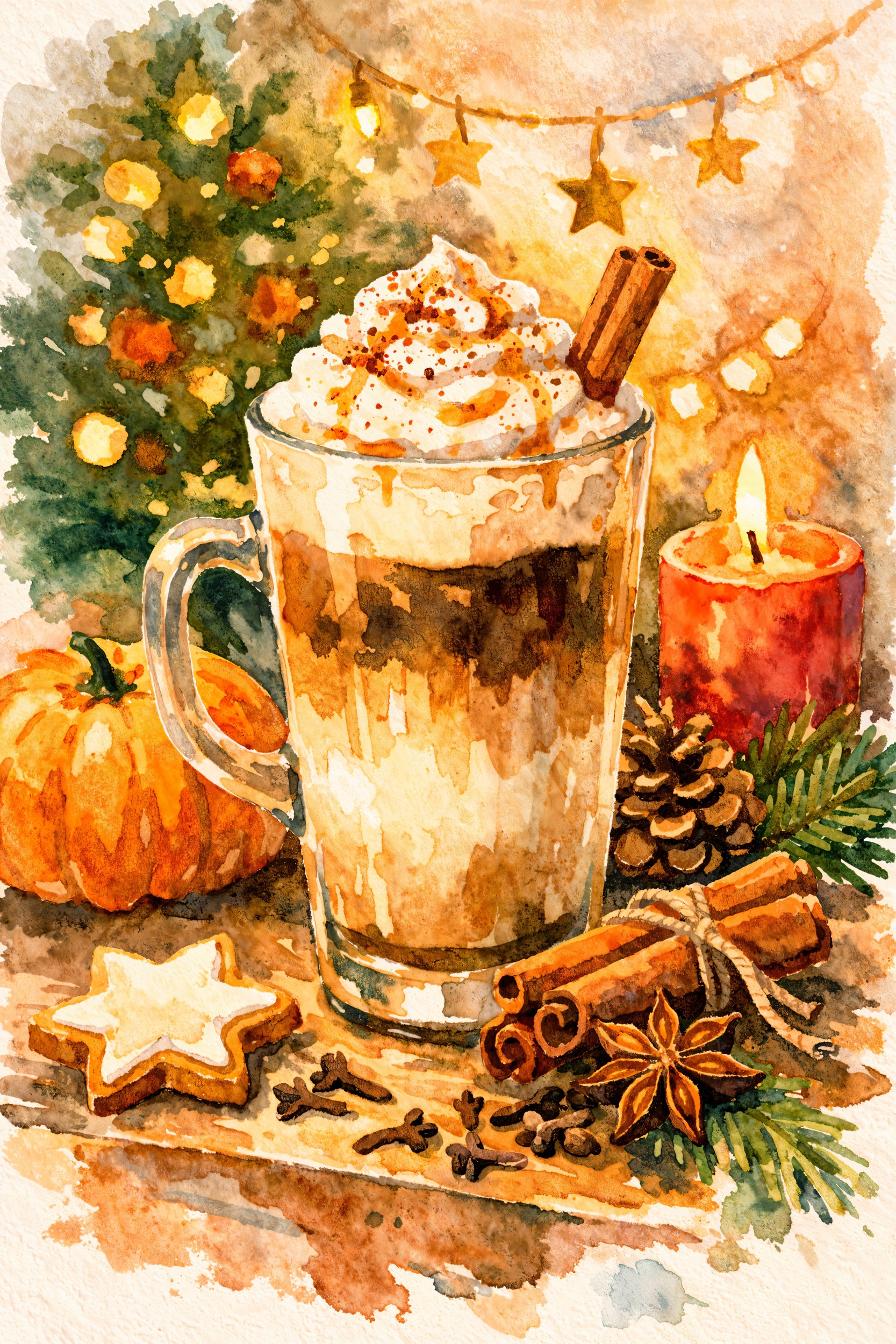 Cozy Christmas Latte by Natalie Bruns — canvas wall art