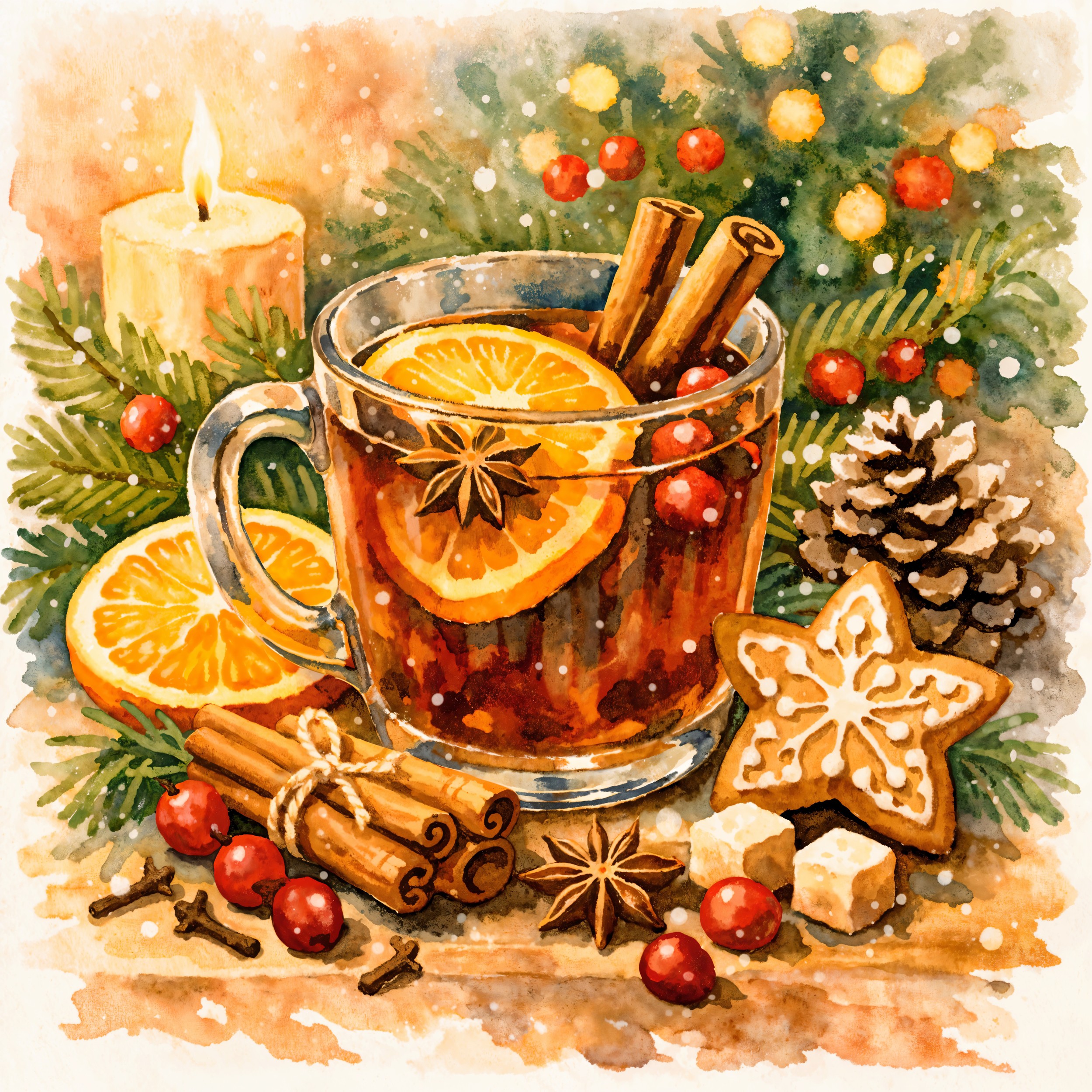 Cozy Christmas Mulled Wine by Natalie Bruns — canvas wall art