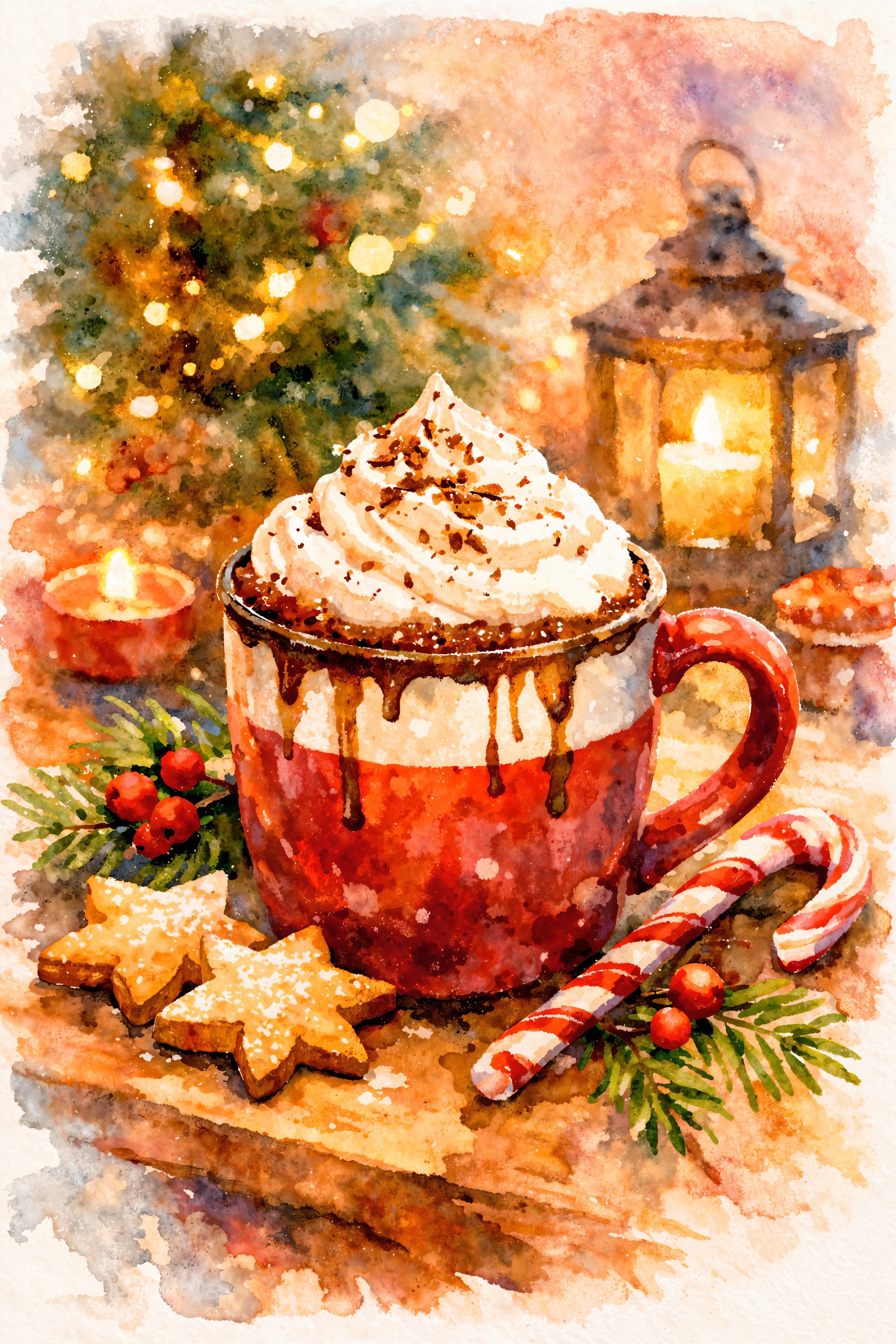 Cozy Christmas Hot Chocolate by Natalie Bruns — canvas wall art