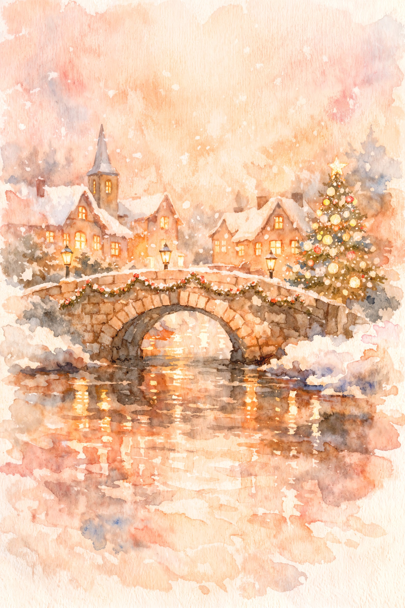 Cozy Christmas Village by Natalie Bruns — canvas wall art