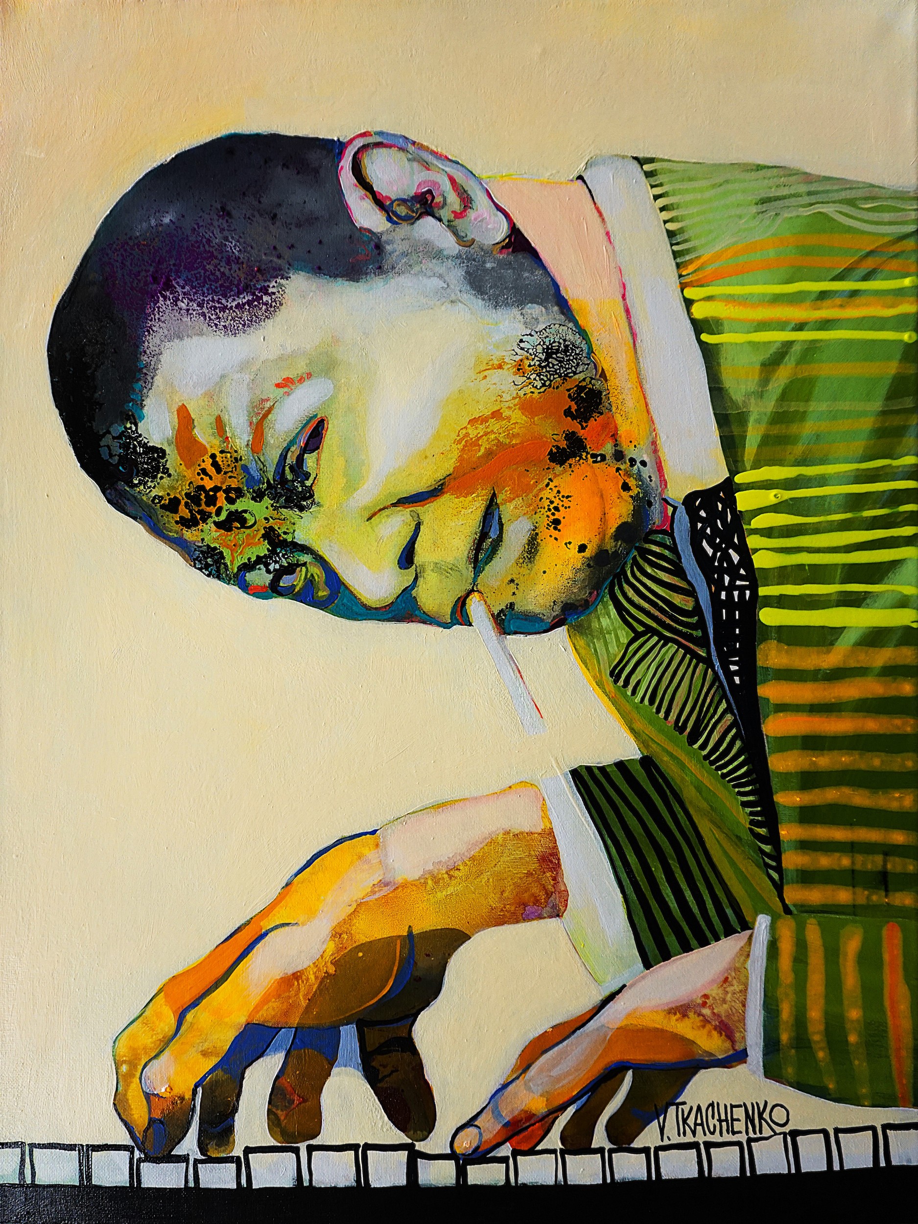Jazz Piano Man by Victor Tkachenko — canvas wall art