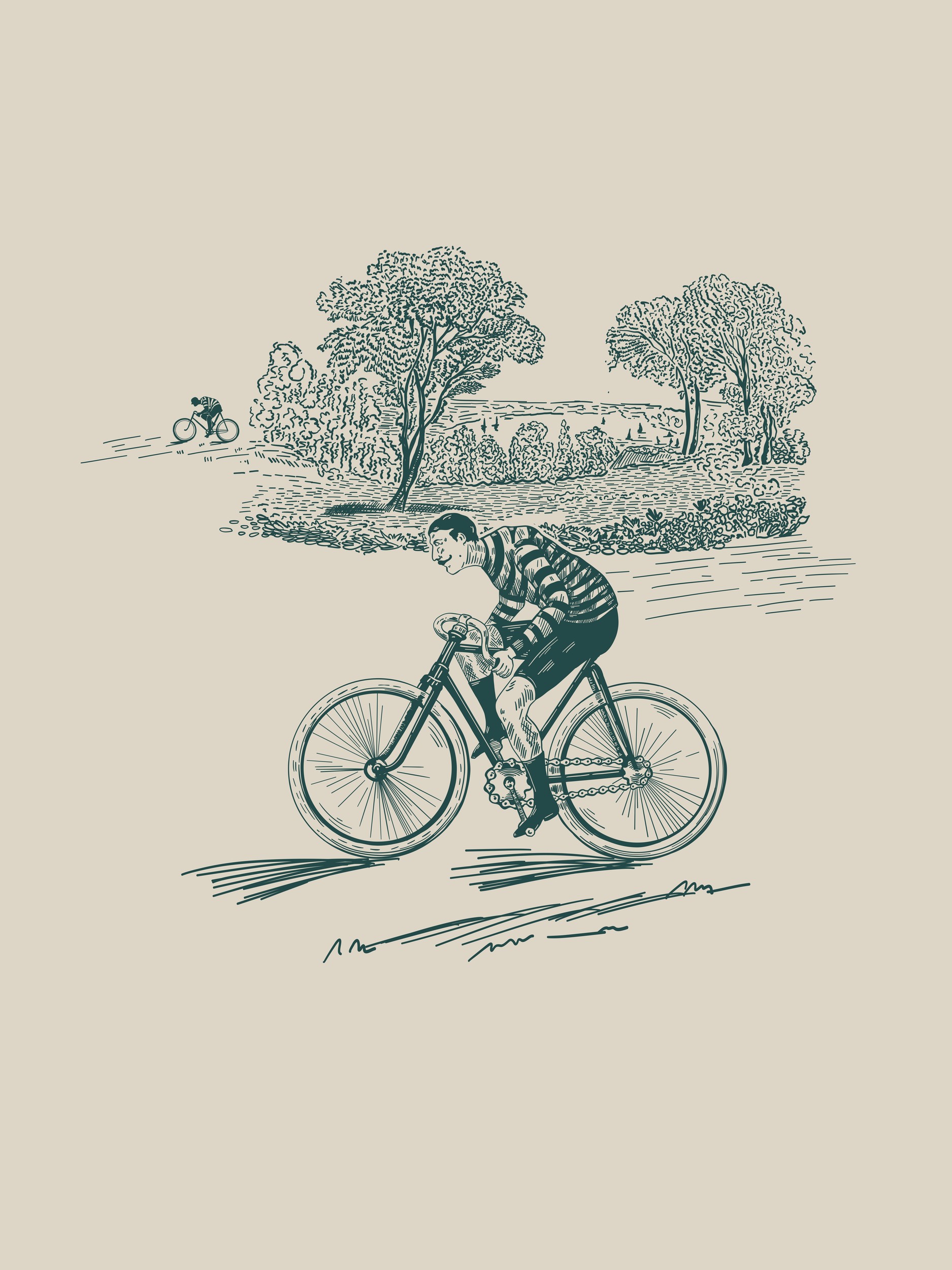 Vintage Cyclist Ride by Alexandra Weise — canvas wall art
