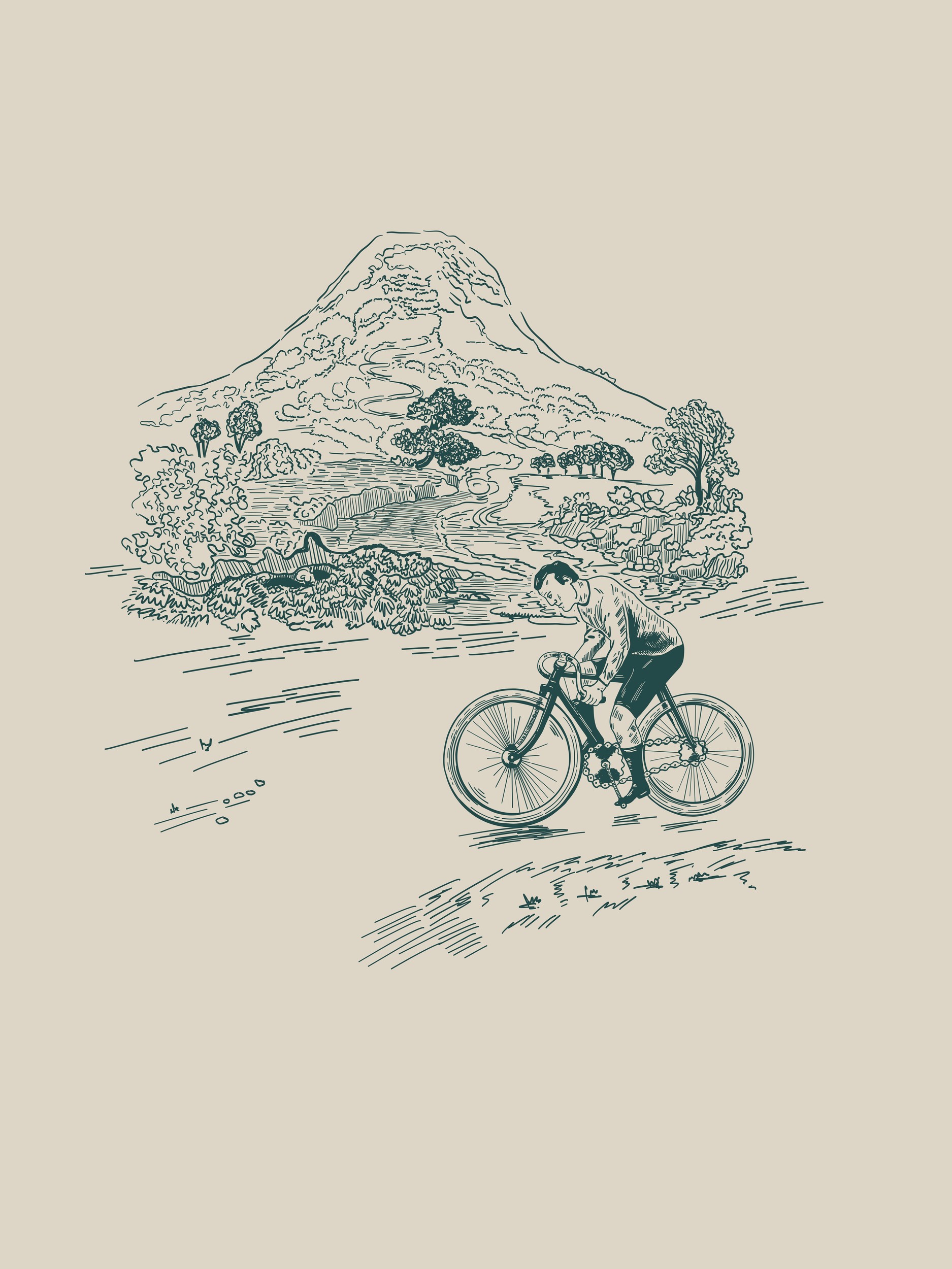 Vintage Mountain Cyclist by Alexandra Weise — canvas wall art
