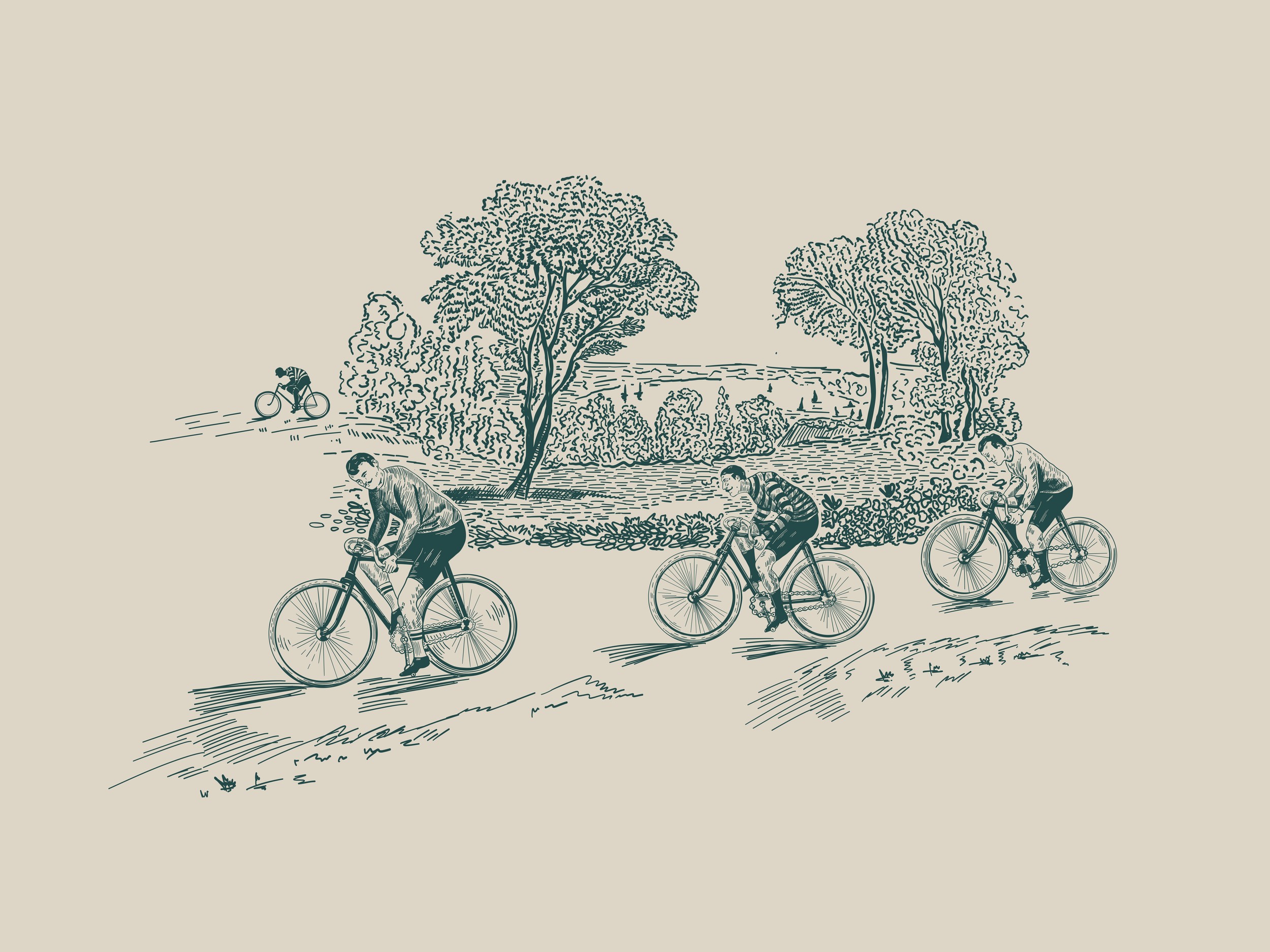 Vintage Cycling Race by Alexandra Weise — canvas wall art