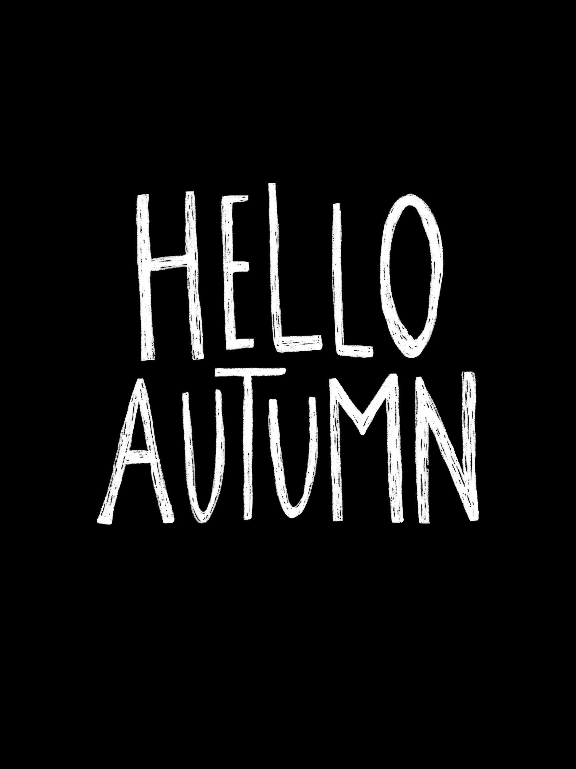 Hello Autumn Typography by Hello Elsbeth — canvas wall art