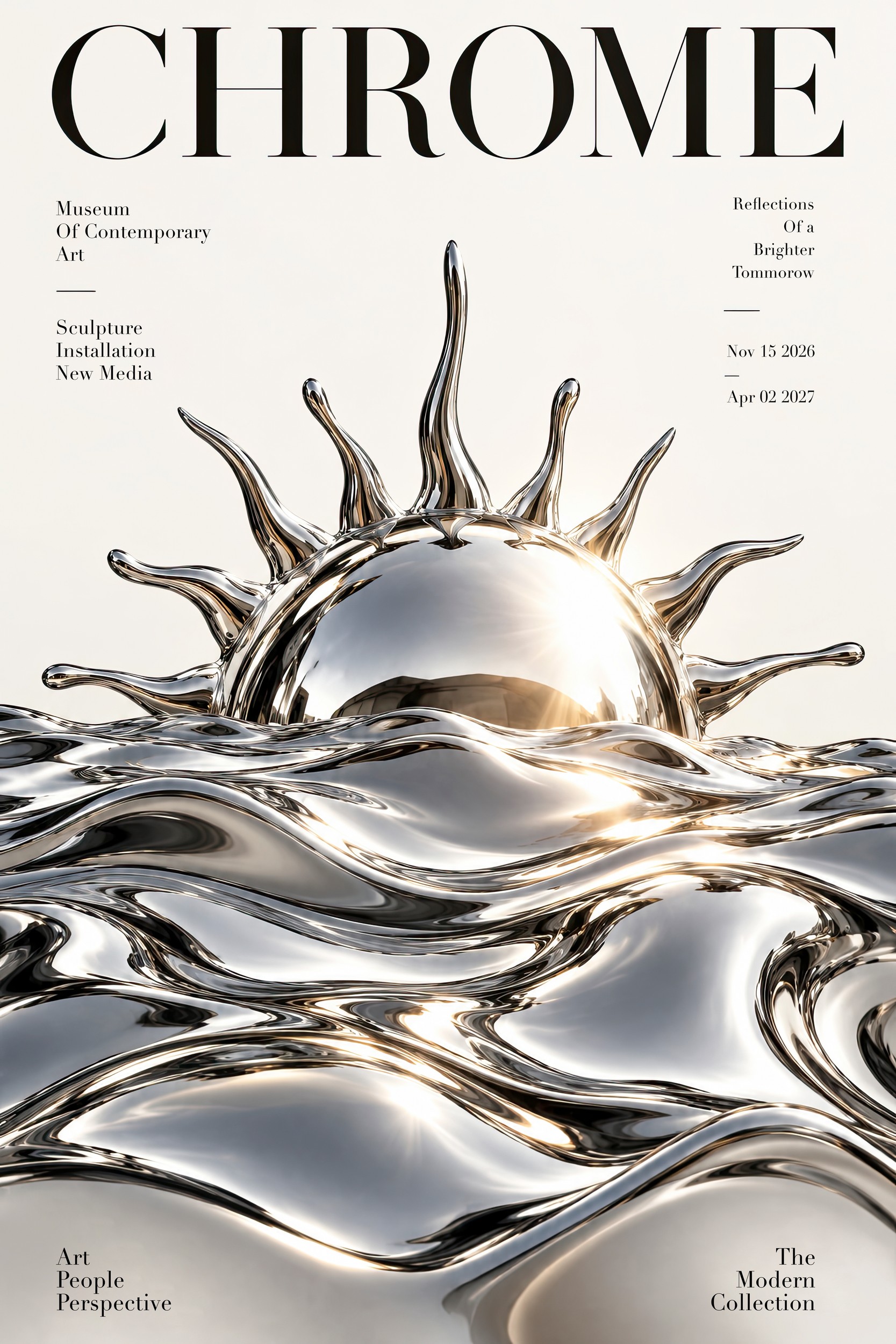 Reflective Chrome Sunrise by Treechild — canvas wall art