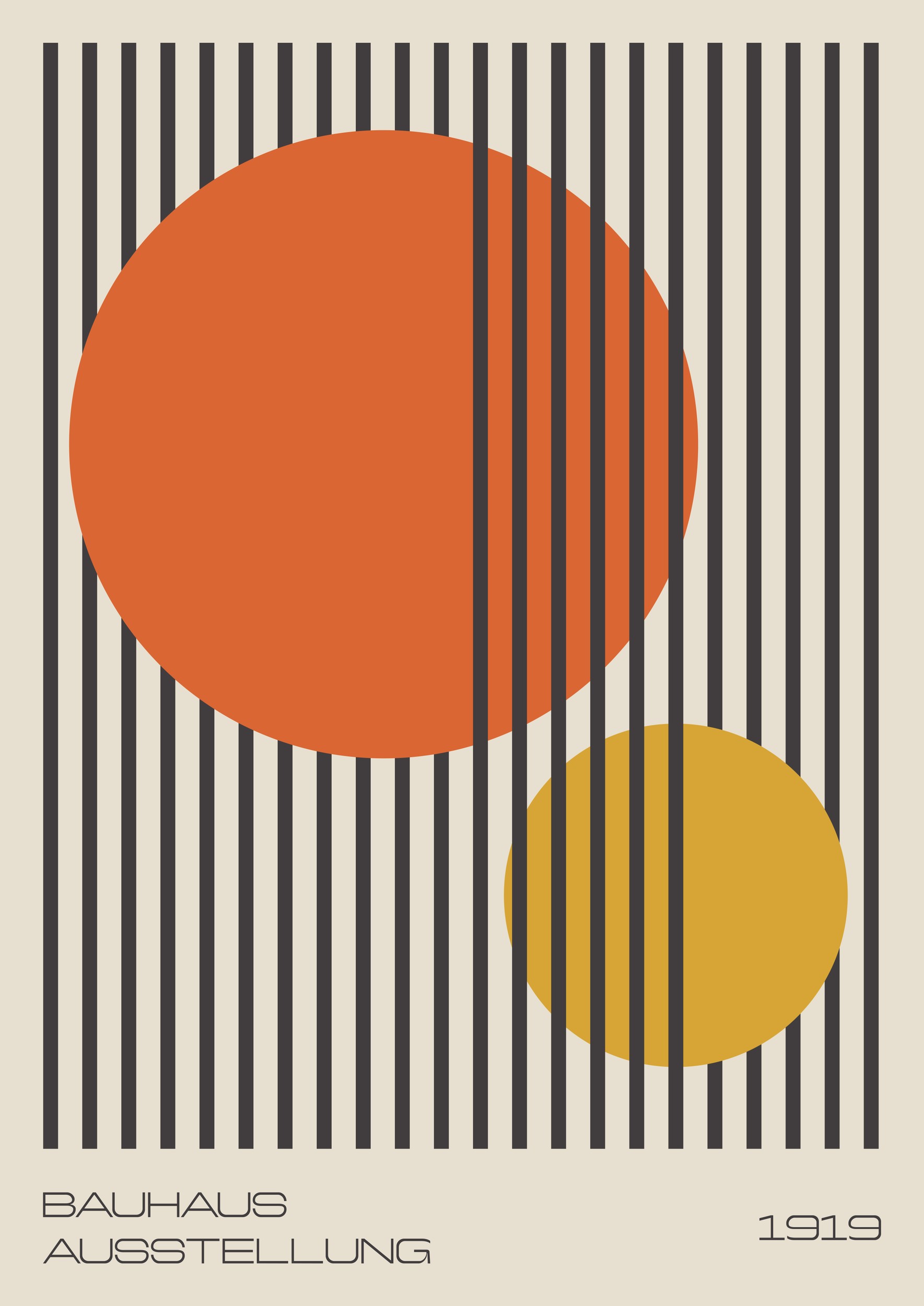 Bauhaus Geometric Circles by Lisa Solomoniuk — canvas wall art