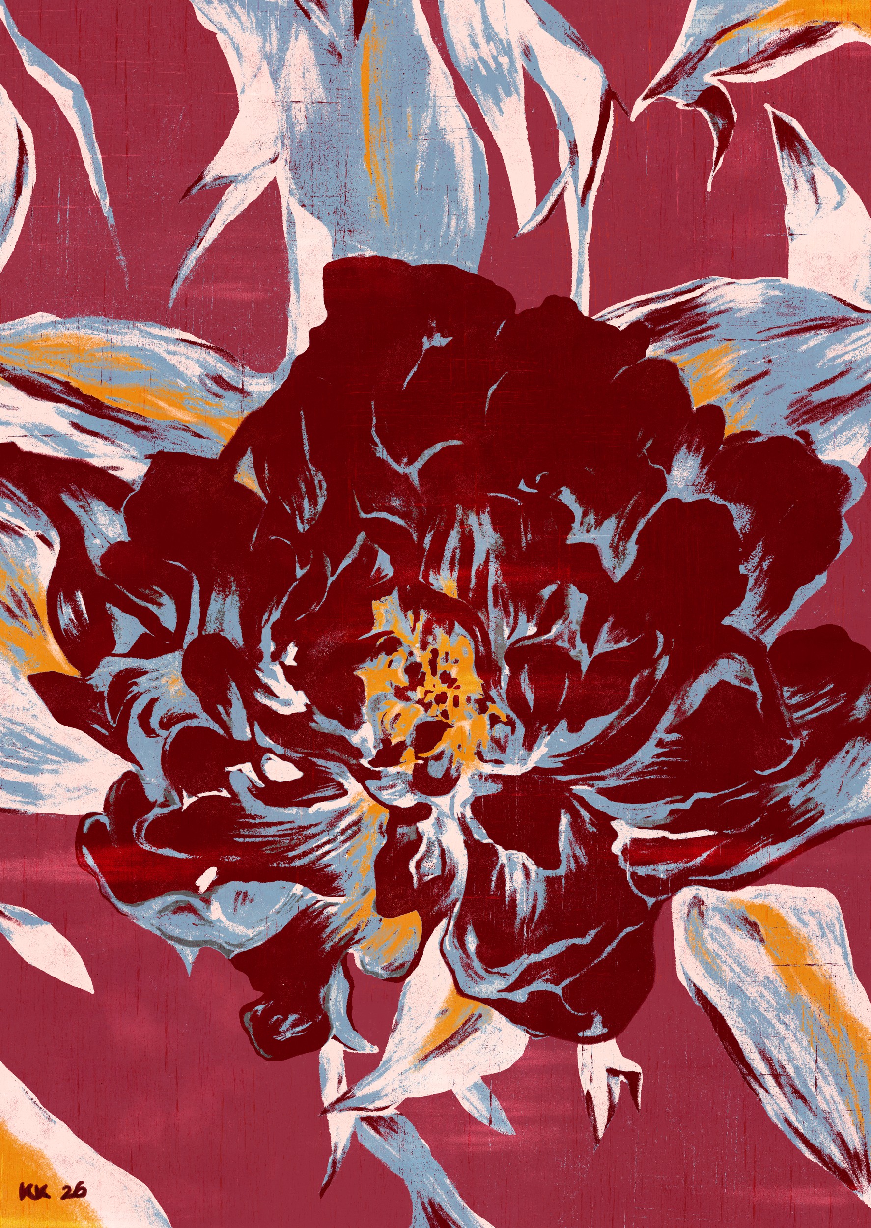 Vibrant Red Floral by Katariina Kosunen — canvas wall art