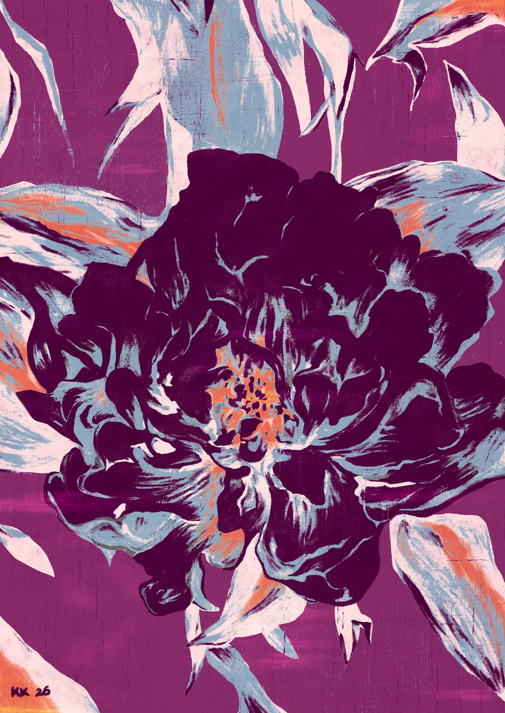 Deep Purple Flower by Katariina Kosunen — canvas wall art