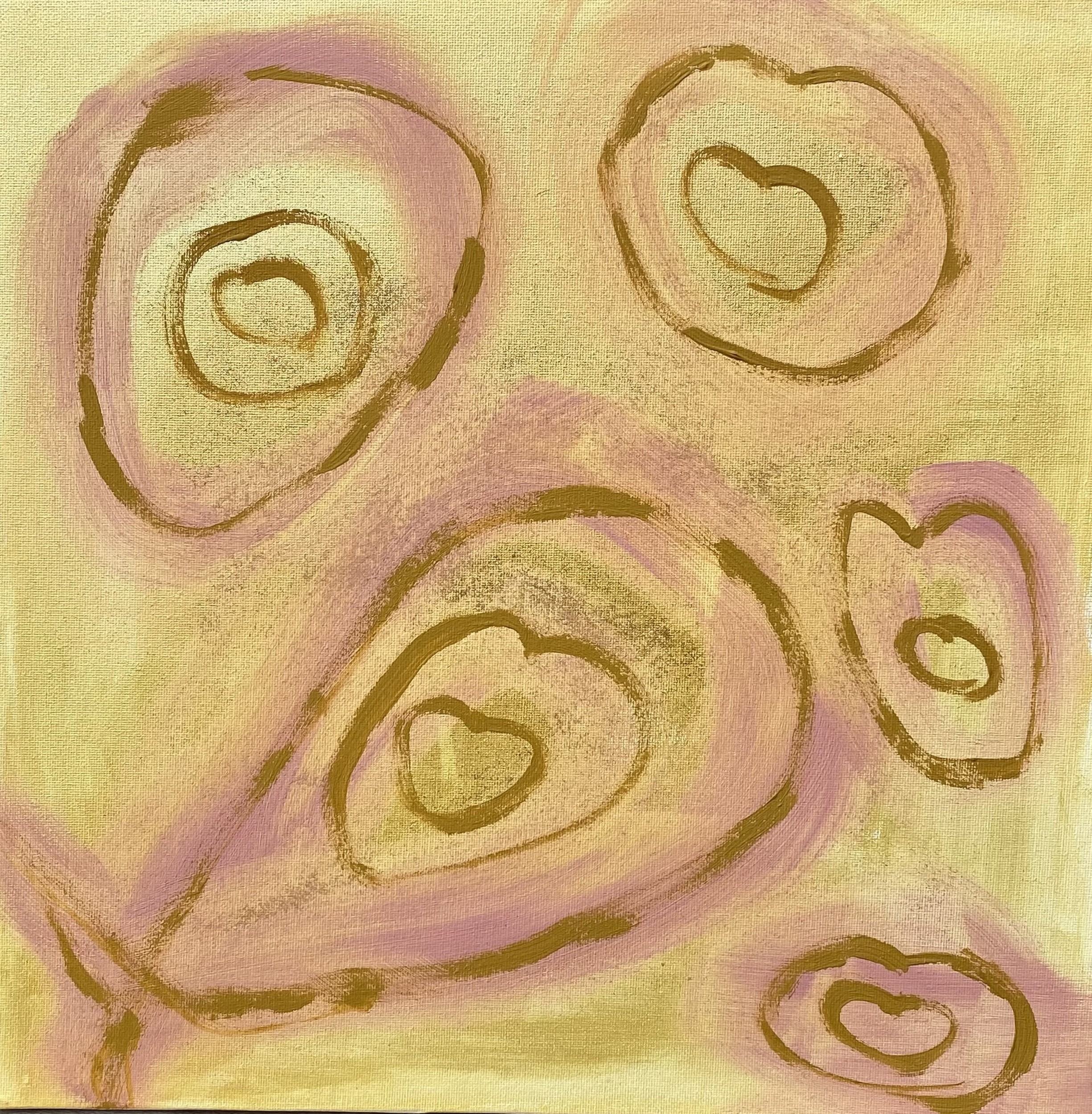 Golden Pink Swirls by Maria-Tia Andron — canvas wall art