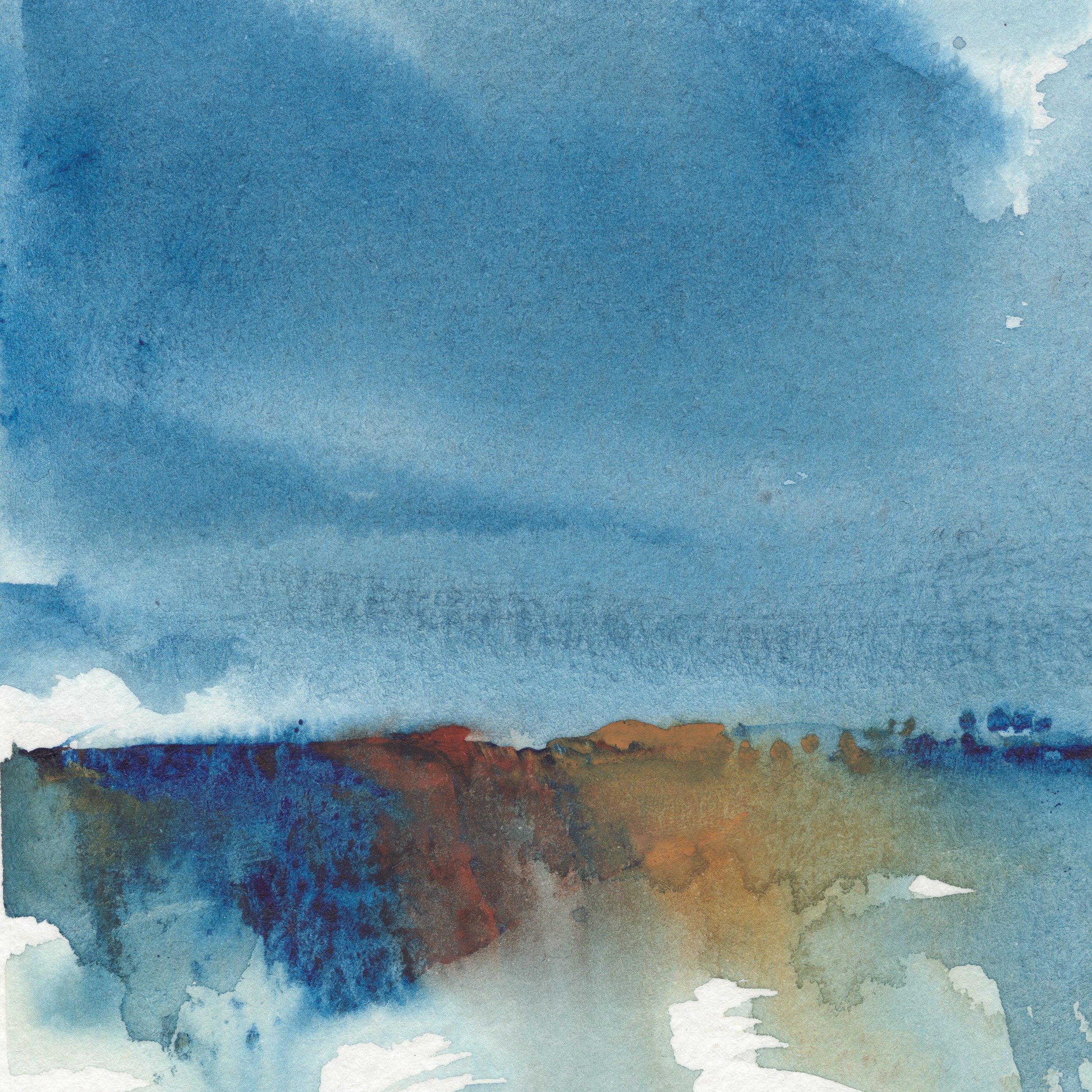 Abstract Blue Horizon by Dina Dankers — canvas wall art