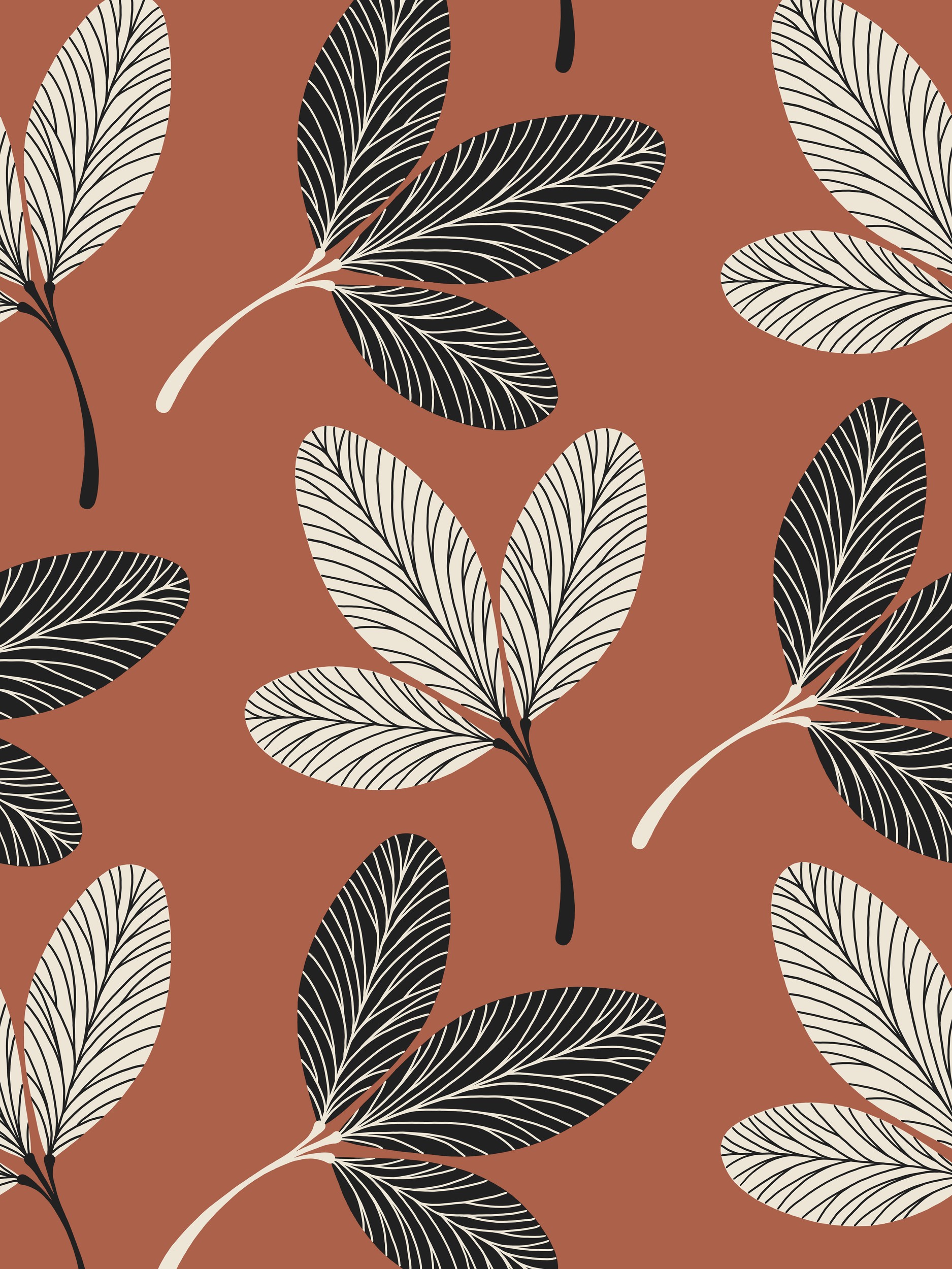 Modern Leaf Pattern by Krisztina Jung — canvas wall art