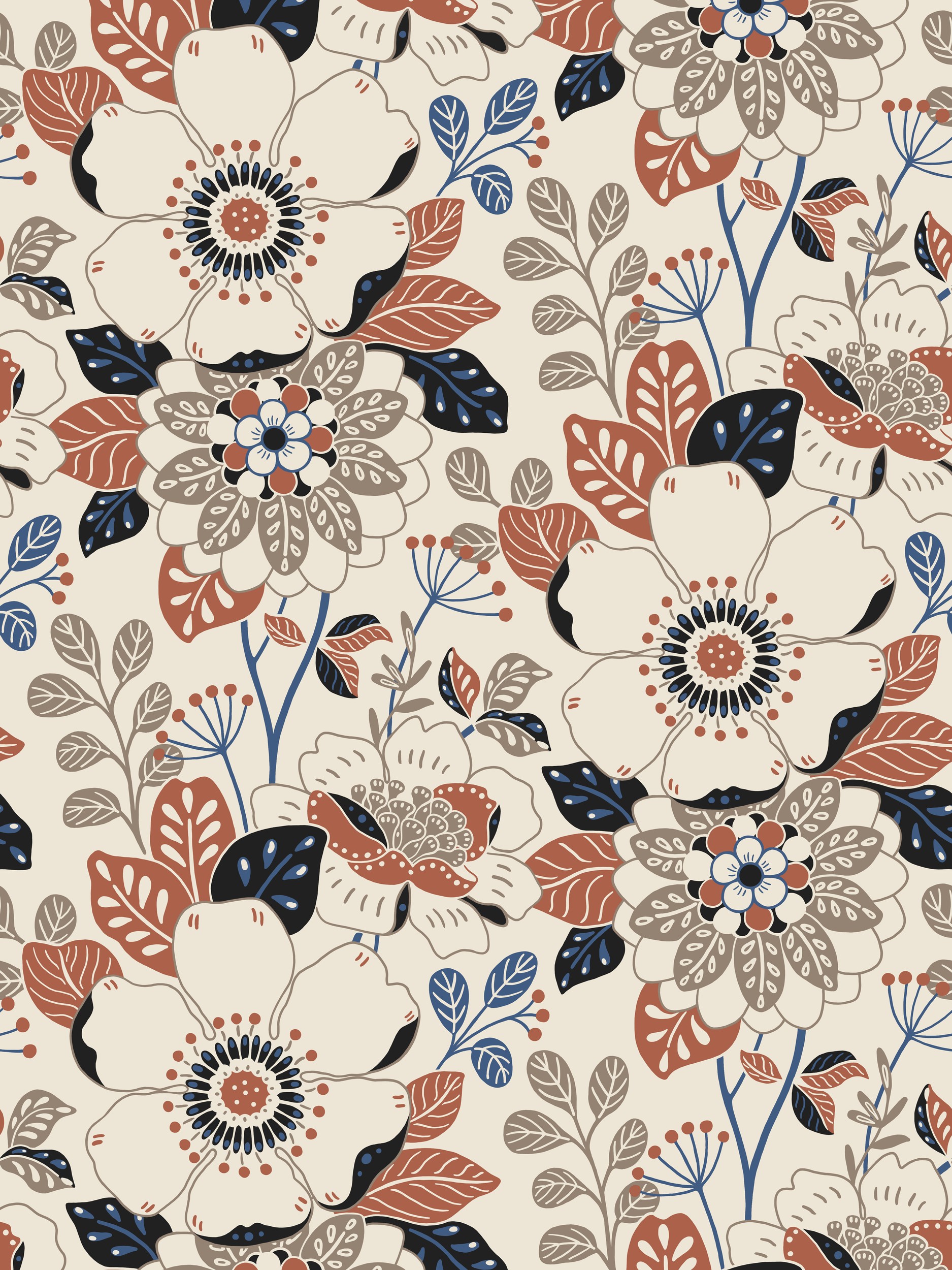 Vintage Floral Pattern by Krisztina Jung — canvas wall art