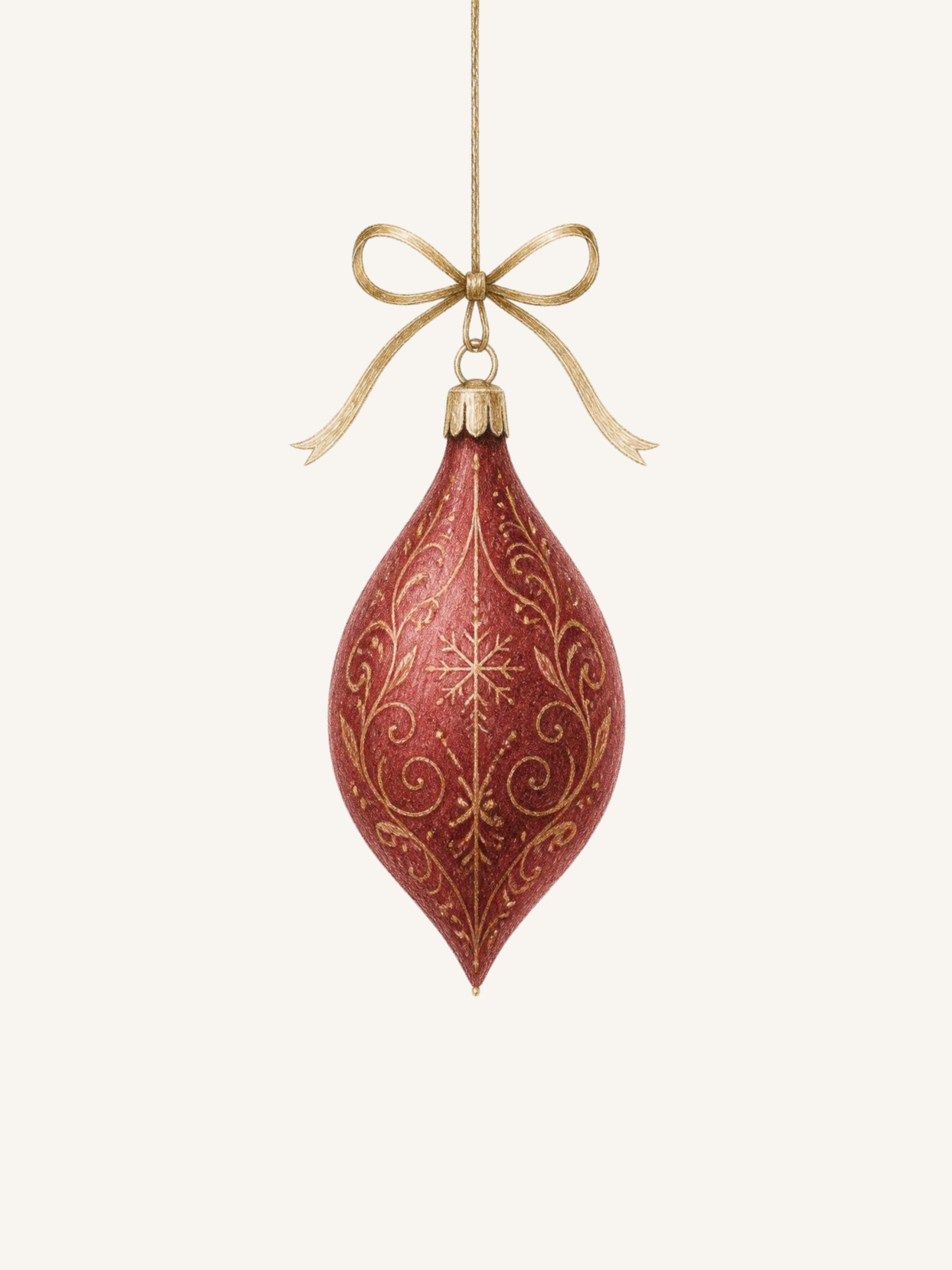 Elegant Red Christmas Ornament by Ohkimiko — canvas wall art