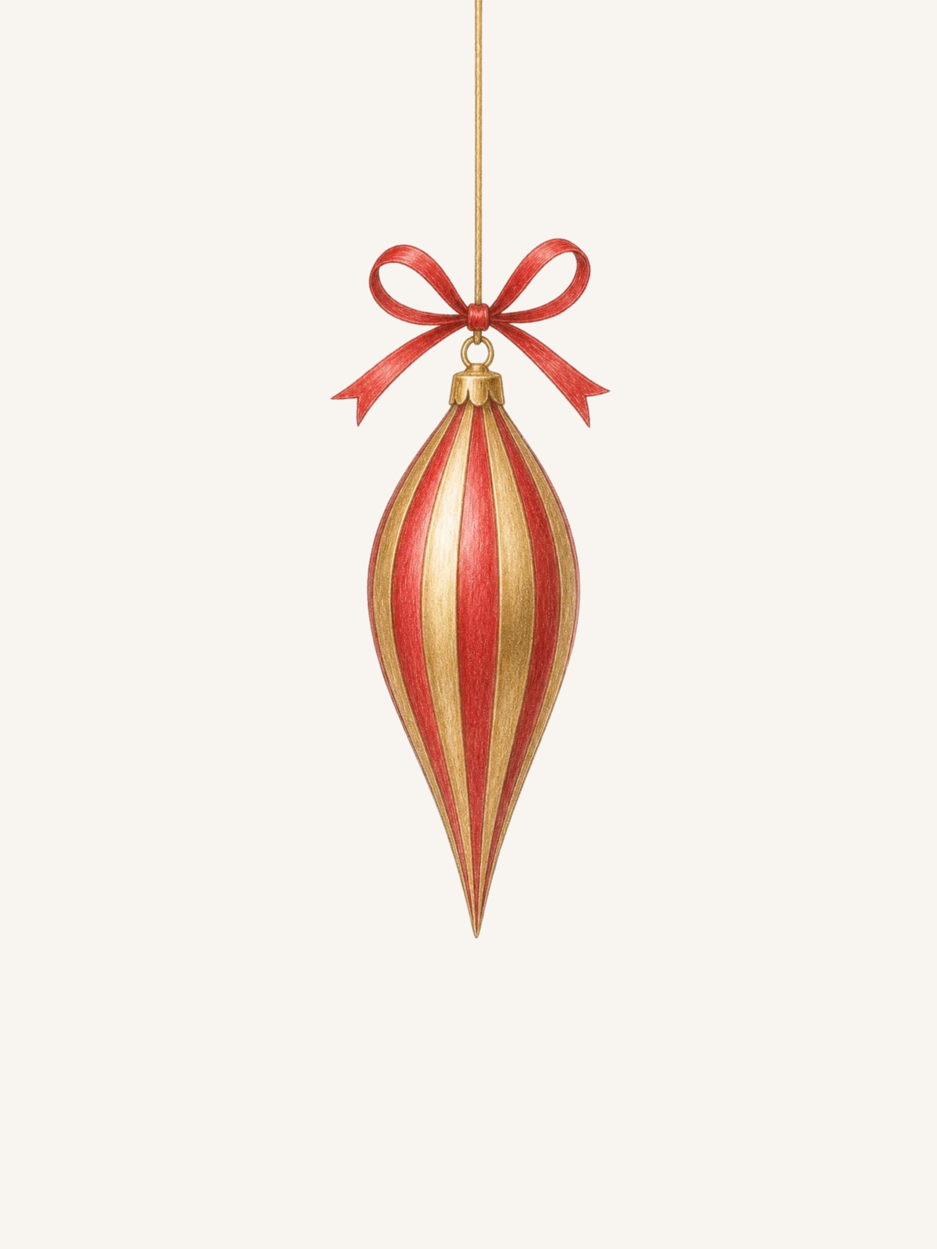 Red Gold Christmas Ornament by Ohkimiko — canvas wall art