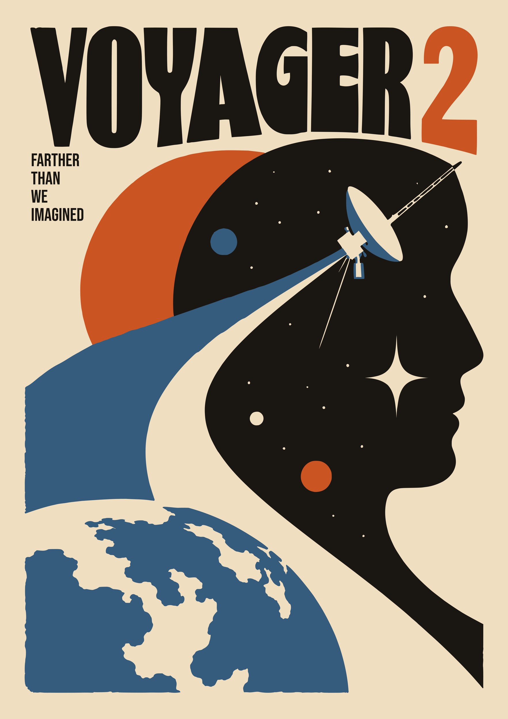 Voyager 2 Space Exploration by Patryk Krygowski — canvas wall art