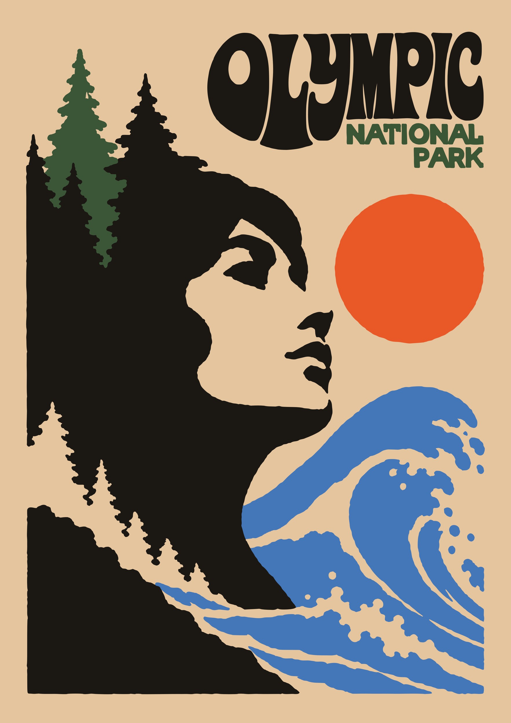 Olympic National Park Woman by Patryk Krygowski — canvas wall art