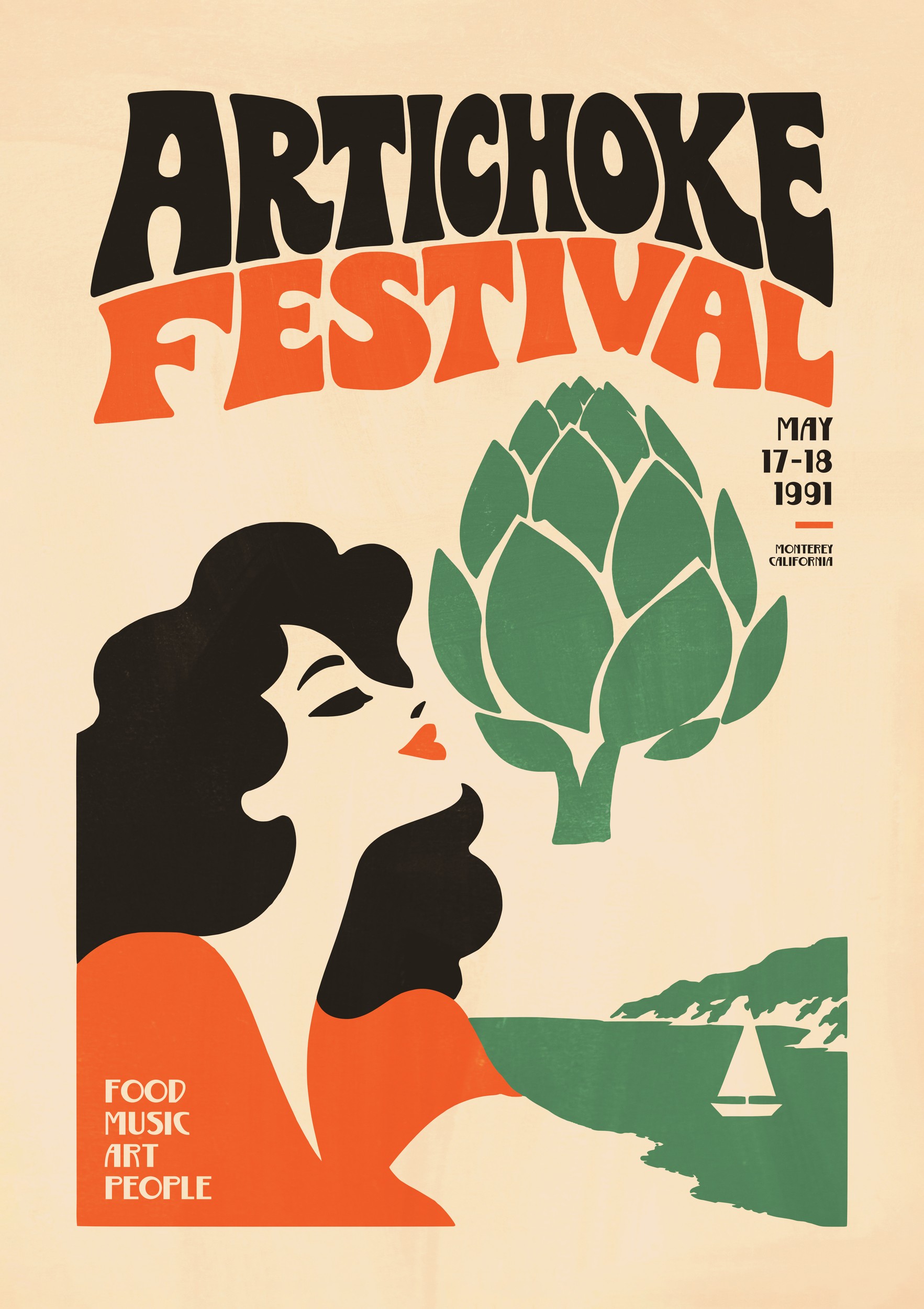 Retro Artichoke Festival by Patryk Krygowski — canvas wall art